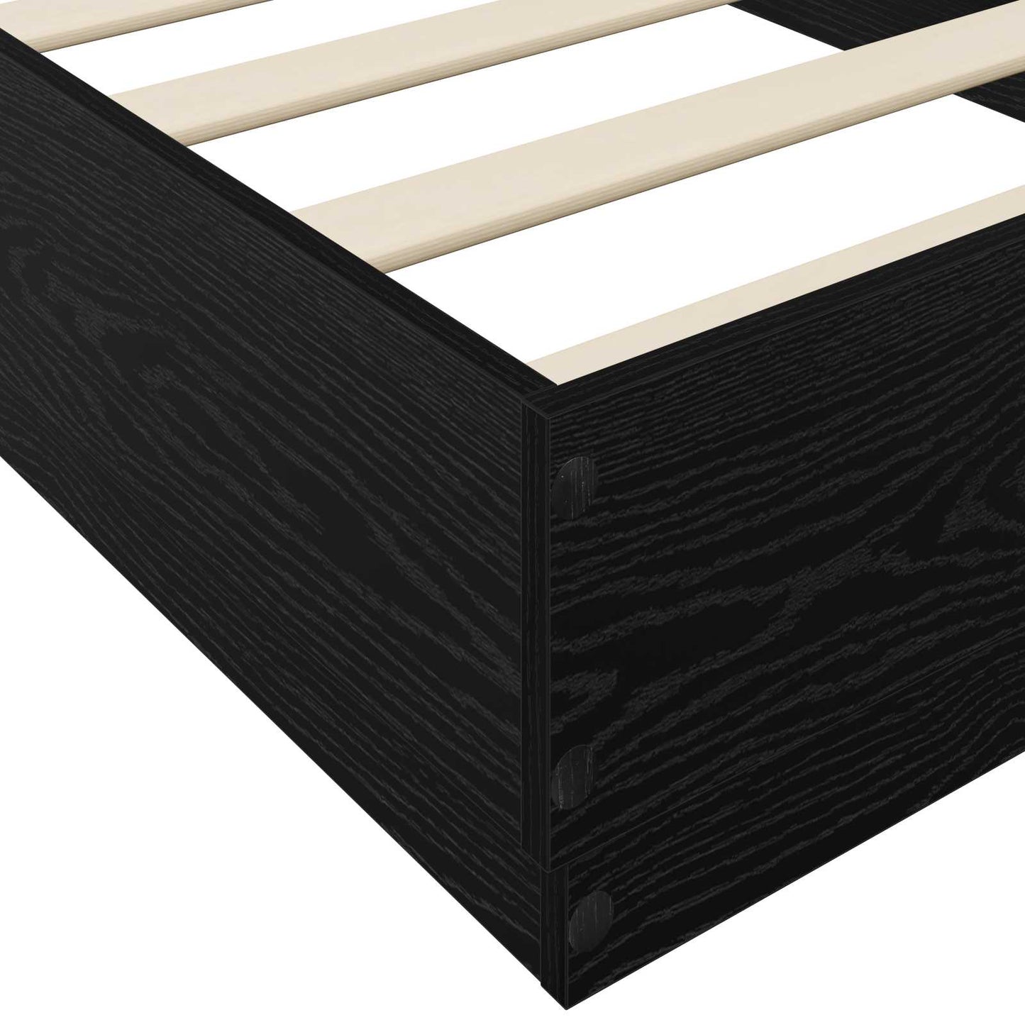 vidaXL Κρεβάτι δαπέδου Μαύρη Δρυς 80 x 200 cm Επεξεργασμένο Ξύλο