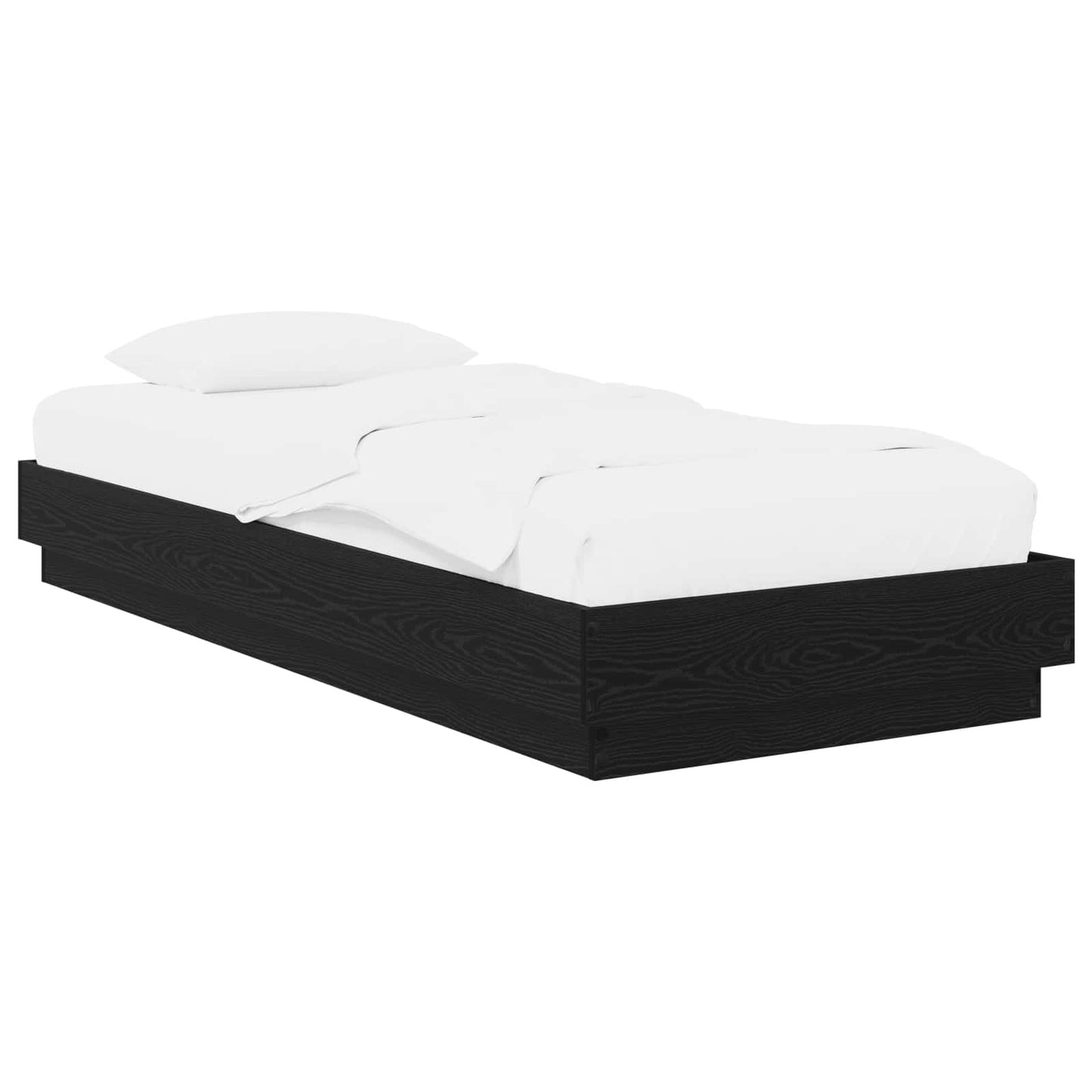 vidaXL Κρεβάτι δαπέδου Μαύρη Δρυς 80 x 200 cm Επεξεργασμένο Ξύλο
