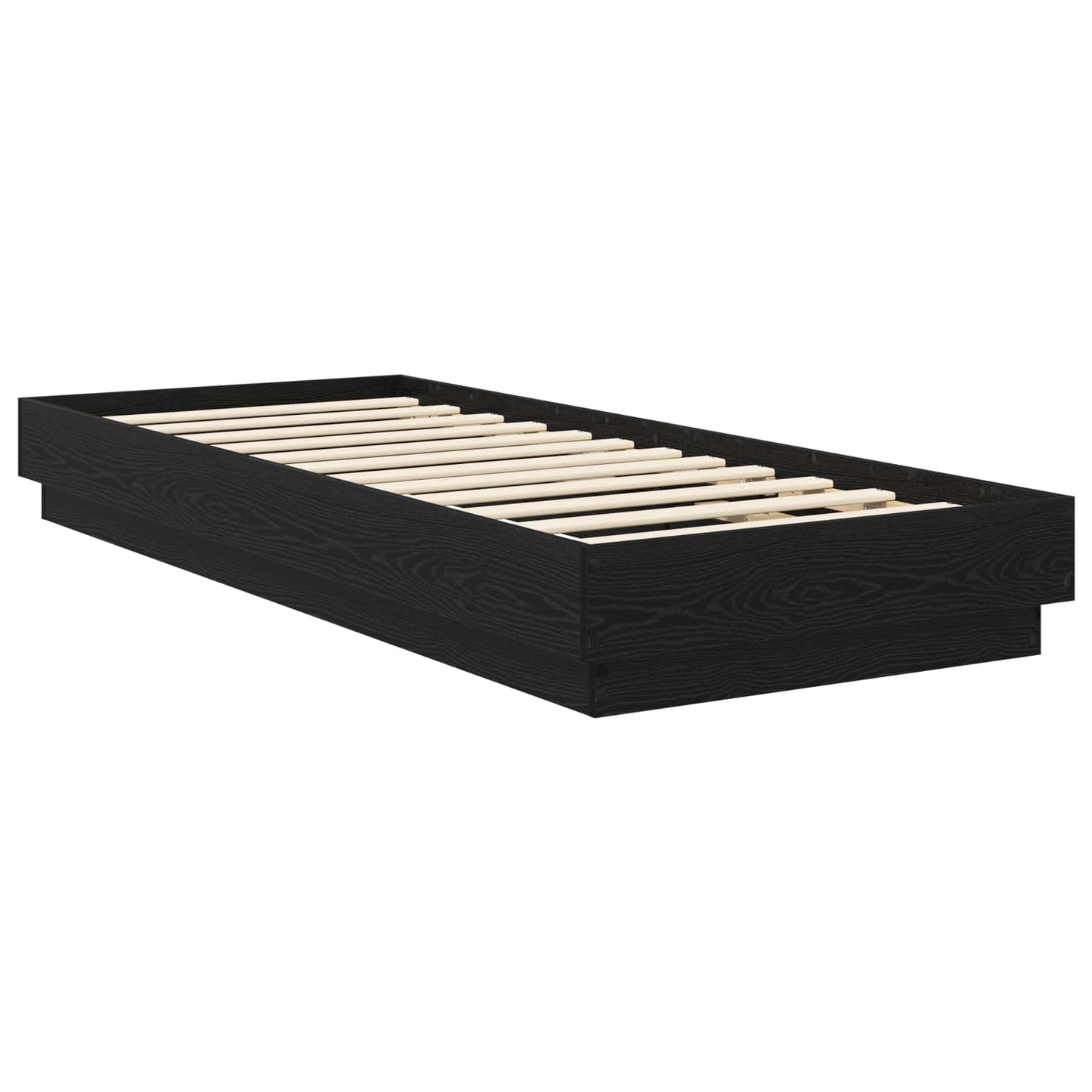 vidaXL Κρεβάτι δαπέδου Μαύρη Δρυς 80 x 200 cm Επεξεργασμένο Ξύλο