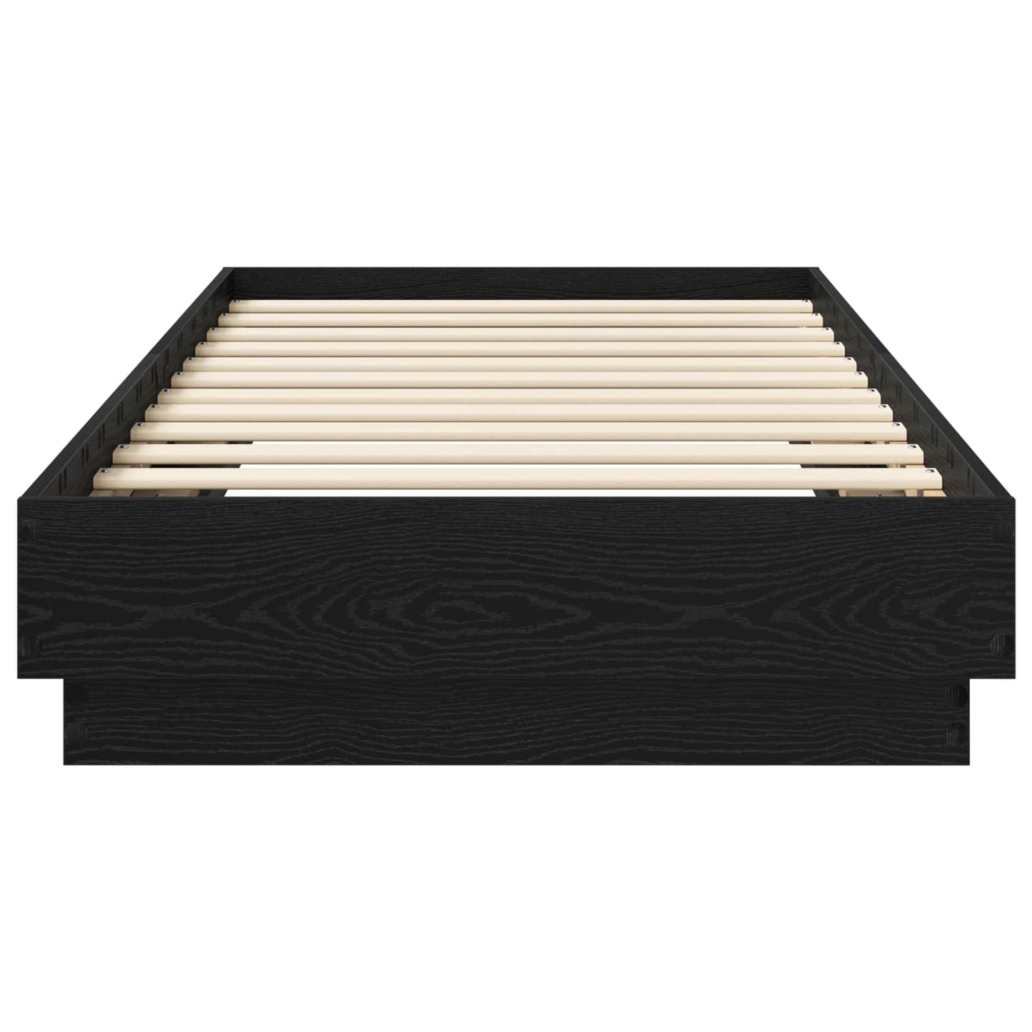 vidaXL Κρεβάτι δαπέδου Μαύρη Δρυς 80 x 200 cm Επεξεργασμένο Ξύλο