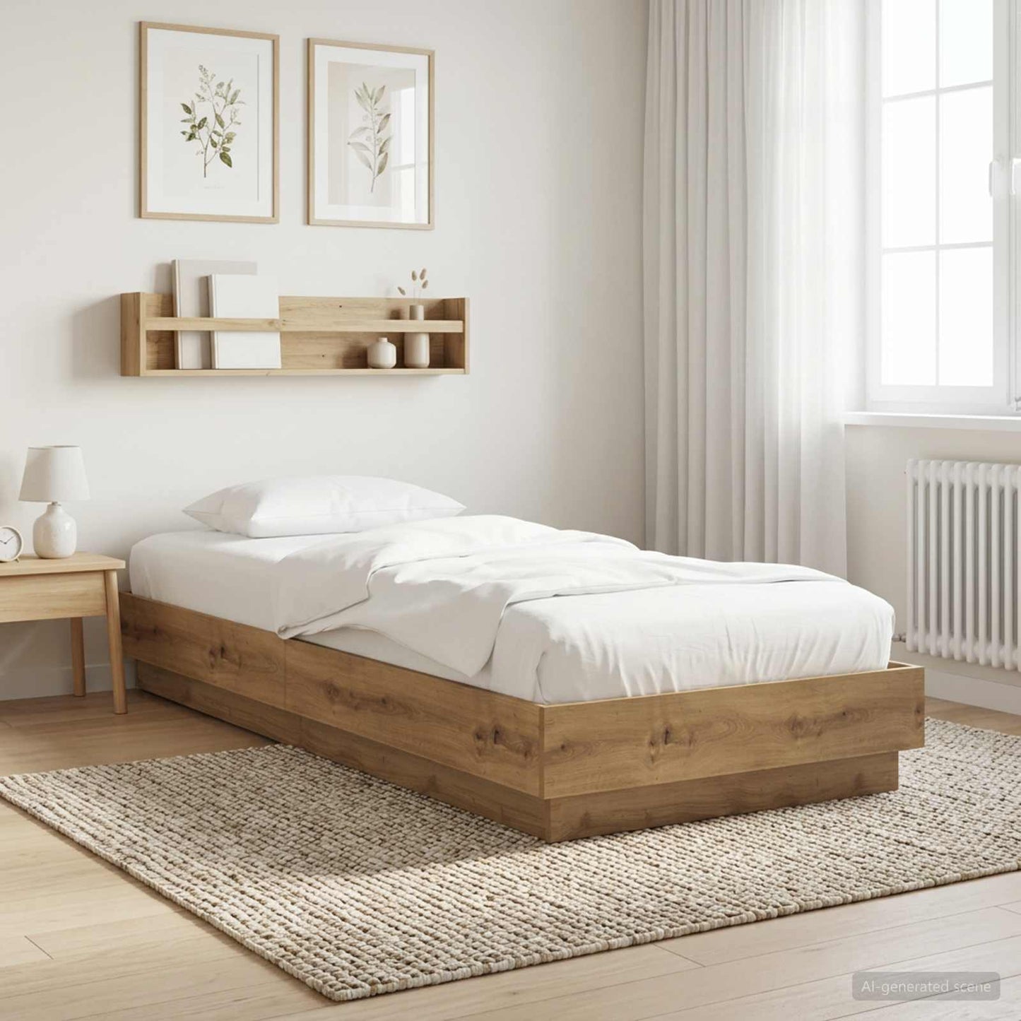 vidaXL Κρεβάτι δαπέδου Artisan Δρυς 80 x 200 cm Επεξεργασμένο Ξύλο