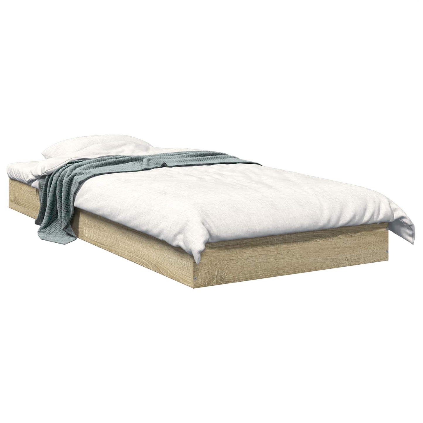 vidaXL Κρεβάτι δαπέδου Sonoma Δρυς 80 x 200 cm Επεξεργασμένο Ξύλο