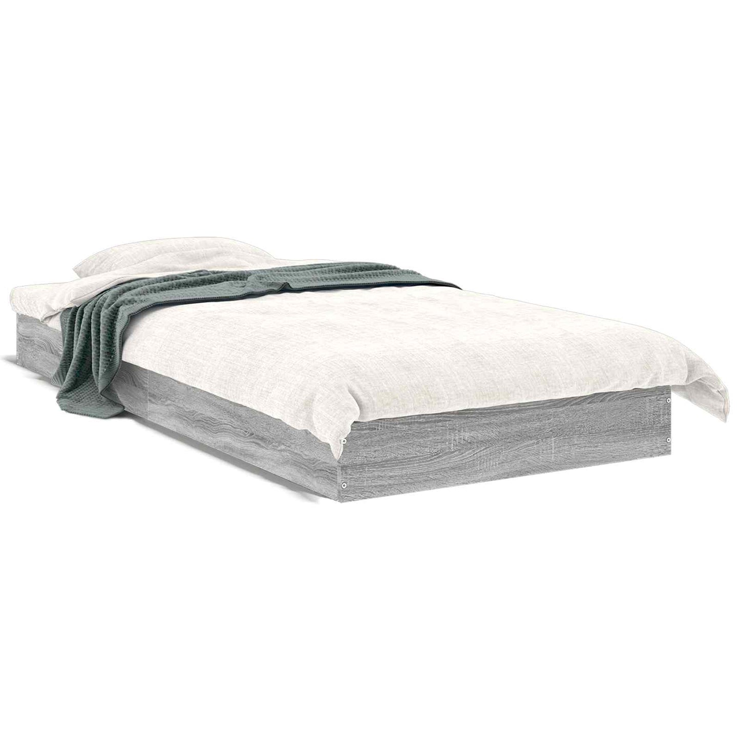 vidaXL Κρεβάτι δαπέδου Γκρι Sonoma 80 x 200 cm Επεξεργασμένο Ξύλο