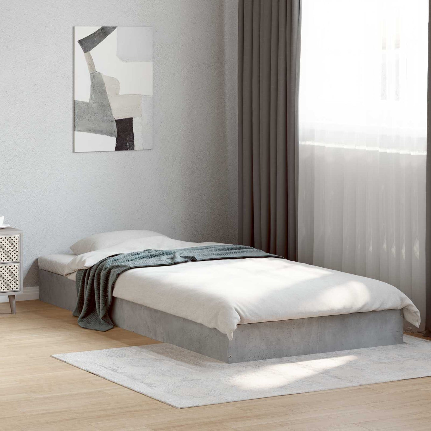 vidaXL Κρεβάτι δαπέδου Γκρι Σκυροδέματος 80 x 200 cm
