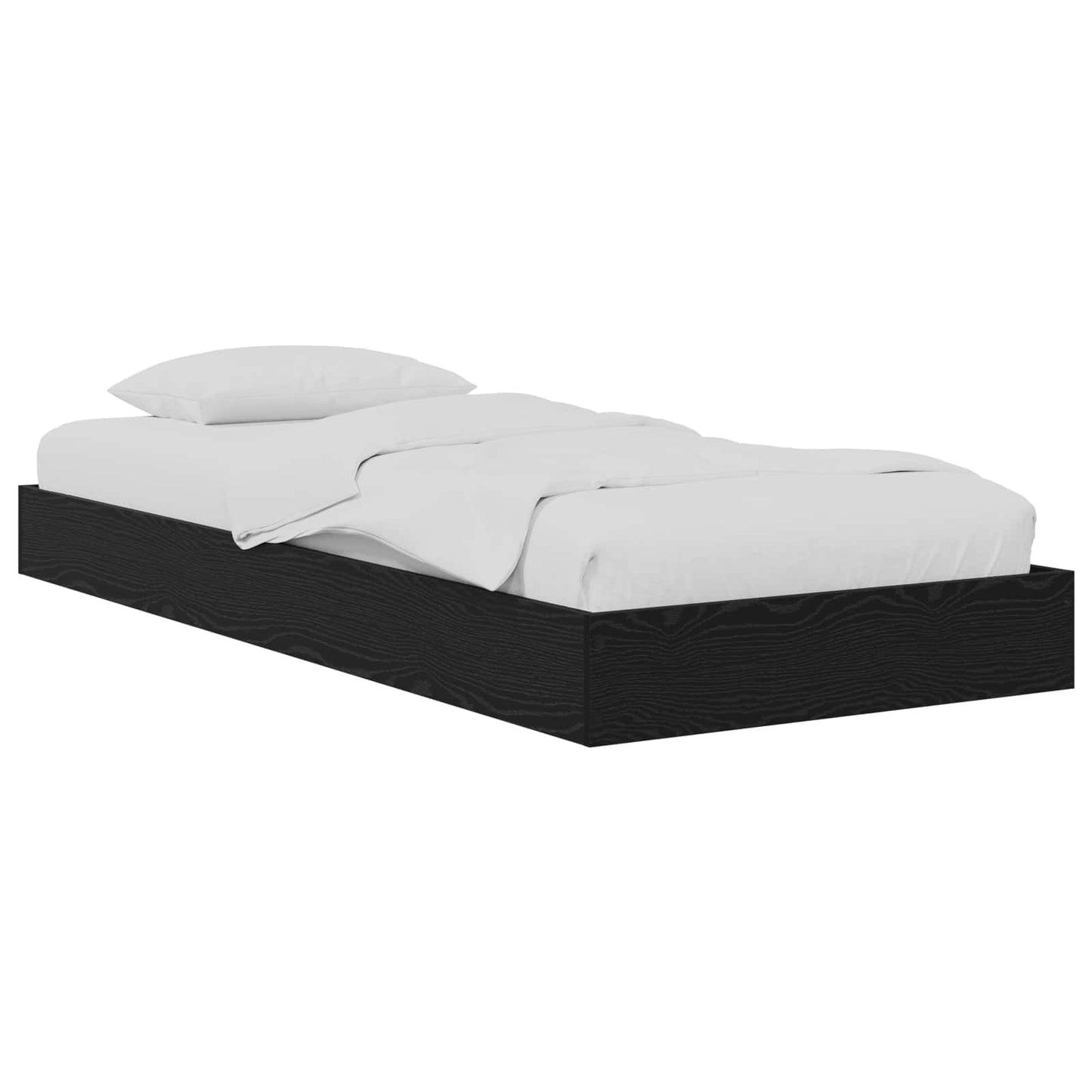 vidaXL Κρεβάτι δαπέδου Μαύρη Δρυς 80 x 200 cm Επεξεργασμένο Ξύλο