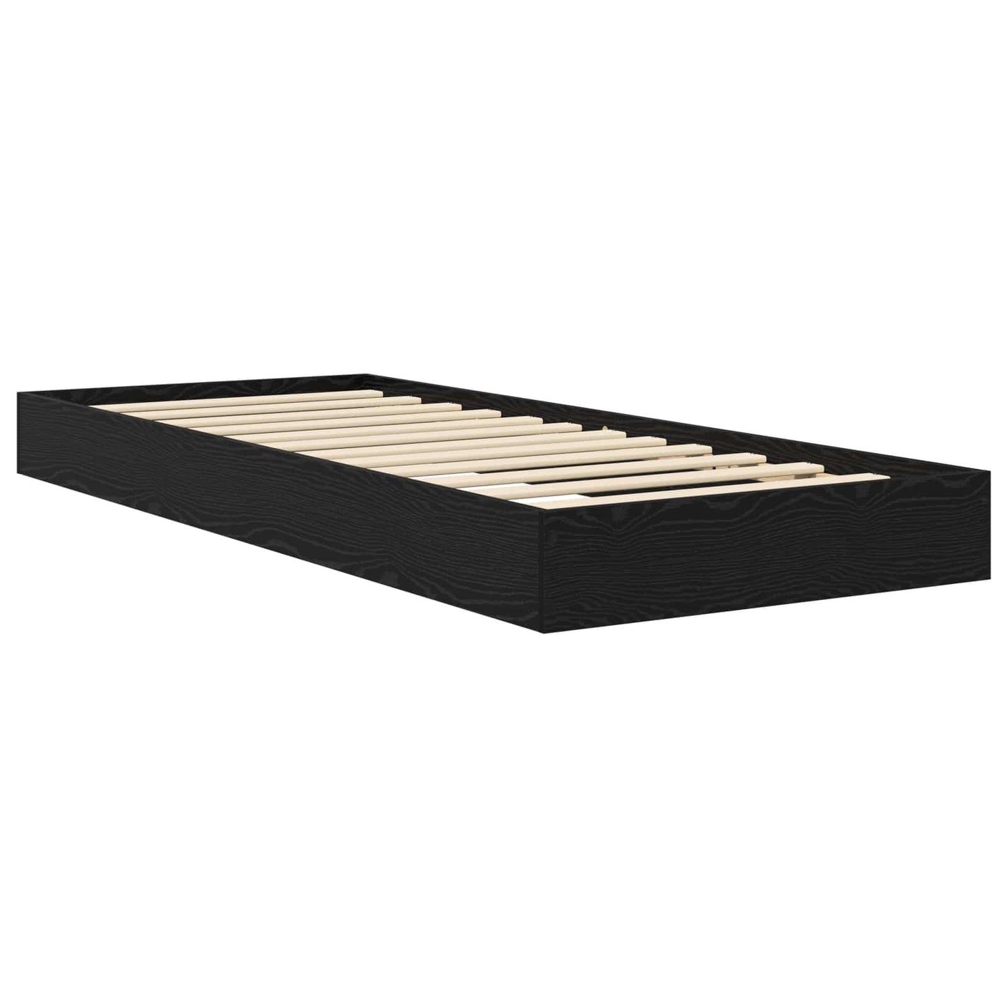 vidaXL Κρεβάτι δαπέδου Μαύρη Δρυς 80 x 200 cm Επεξεργασμένο Ξύλο