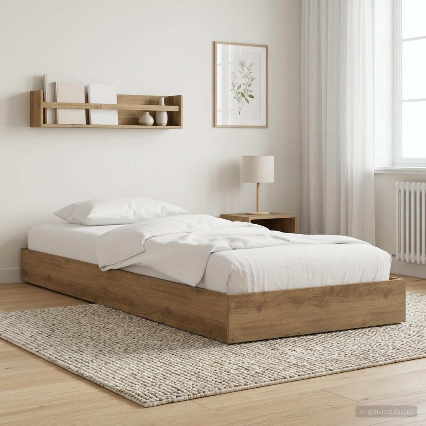 vidaXL Κρεβάτι δαπέδου Artisan Δρυς 80 x 200 cm Επεξεργασμένο Ξύλο