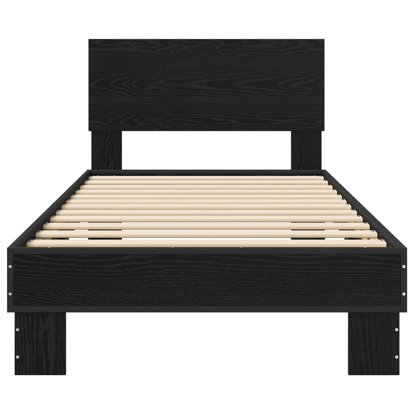 vidaXL Κρεβάτι με Κεφαλάρι Μαύρη Δρυς 80 x 200 cm Επεξεργασμένο Ξύλο