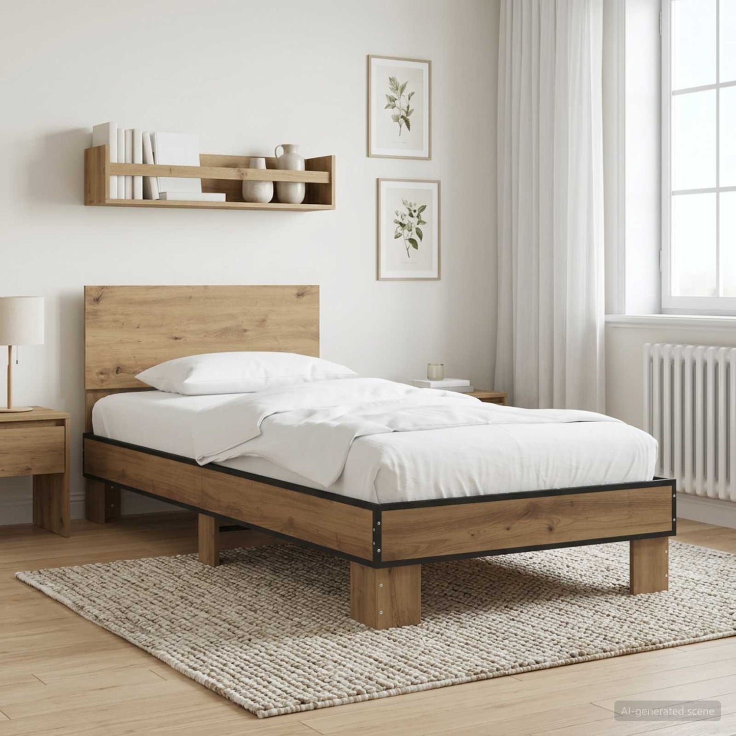 vidaXL Κρεβάτι με Κεφαλάρι Artisan Δρυς 80 x 200 cm Επεξεργασμένο Ξύλο