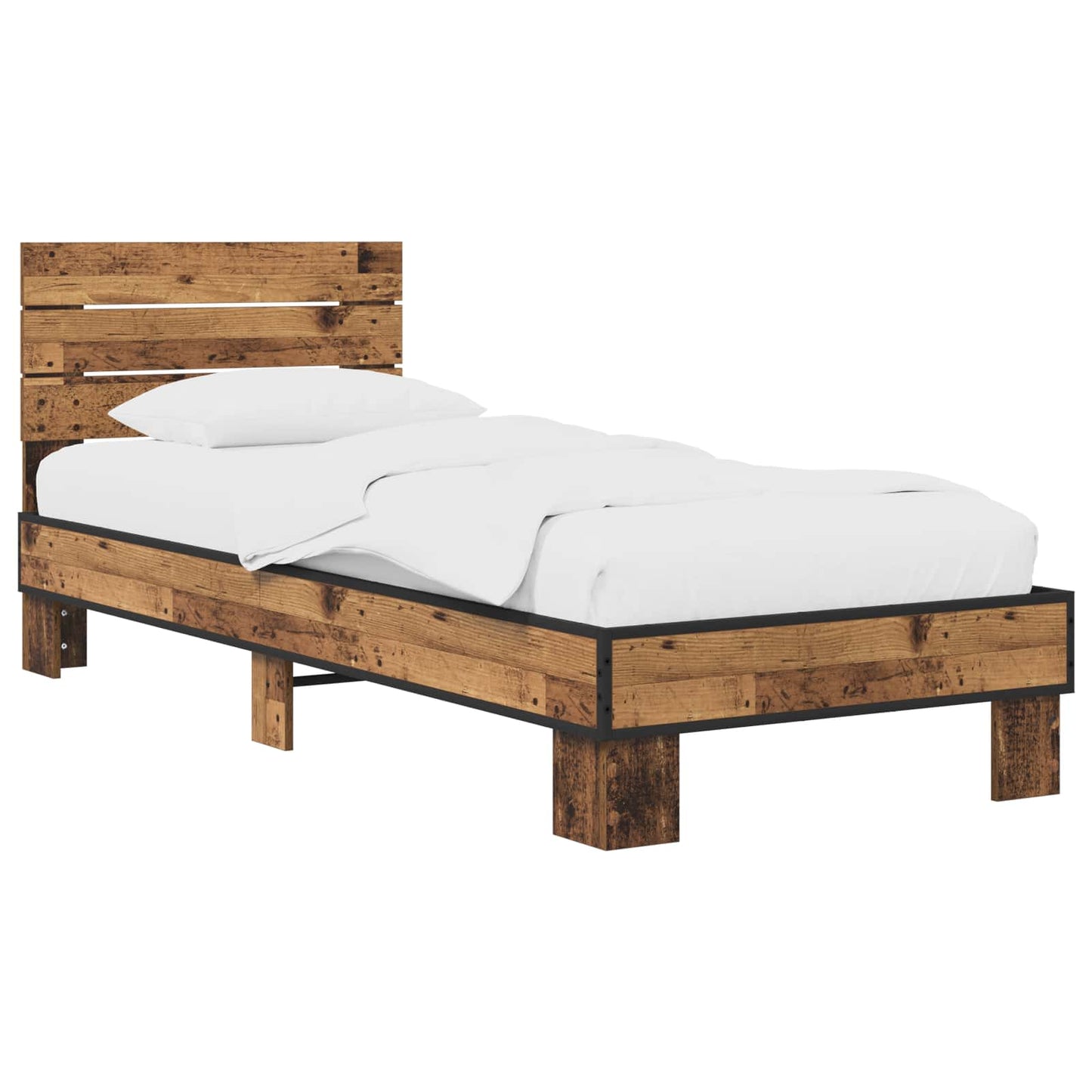 vidaXL Κρεβάτι με Κεφαλάρι Παλαιωμένο ξύλο 80 x 200 cm