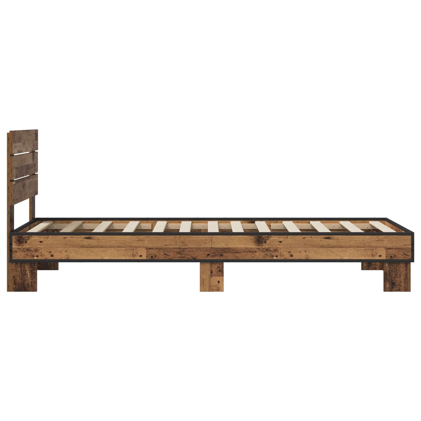 vidaXL Κρεβάτι με Κεφαλάρι Παλαιωμένο ξύλο 80 x 200 cm