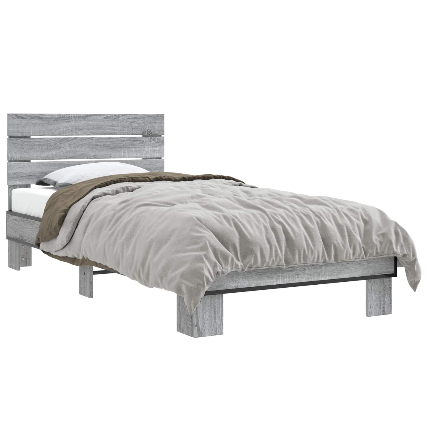 vidaXL Κρεβάτι με Κεφαλάρι Γκρι Sonoma 80 x 200 cm Επεξεργασμένο Ξύλο