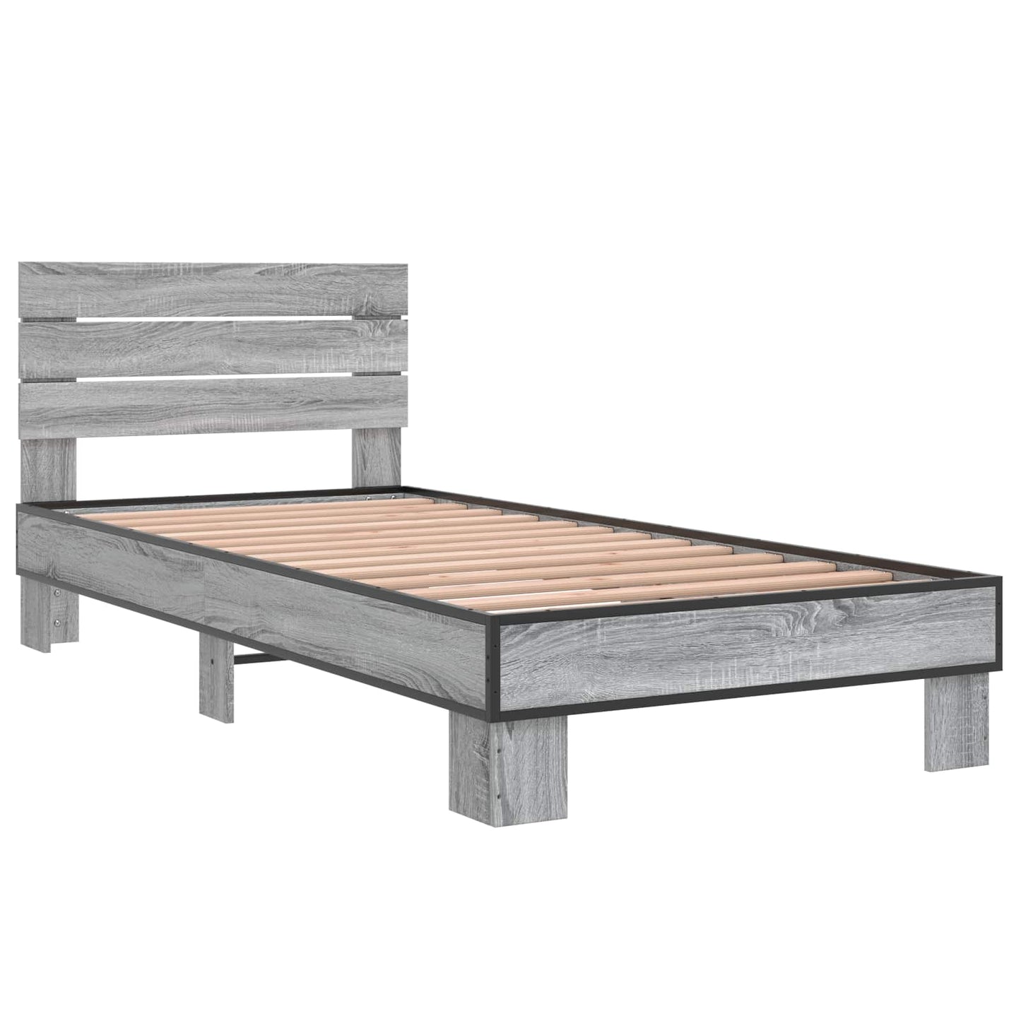 vidaXL Κρεβάτι με Κεφαλάρι Γκρι Sonoma 80 x 200 cm Επεξεργασμένο Ξύλο