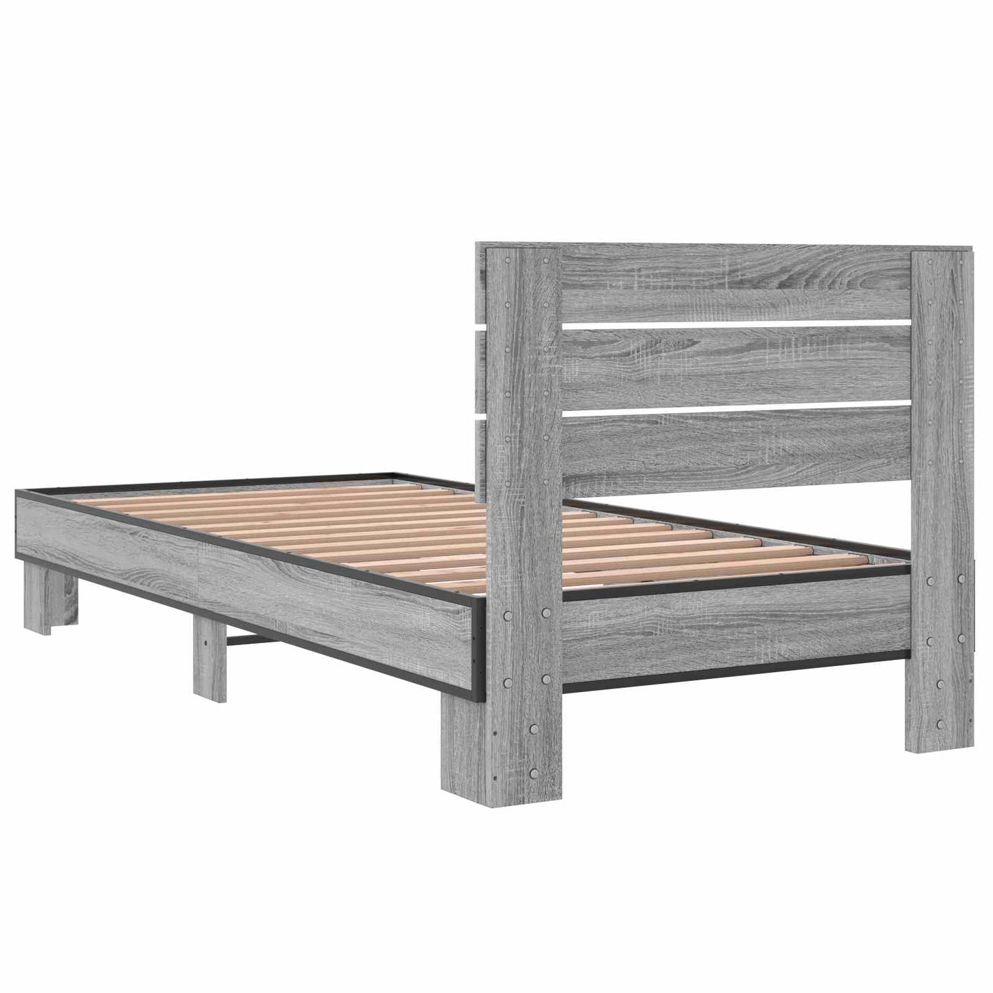 vidaXL Κρεβάτι με Κεφαλάρι Γκρι Sonoma 80 x 200 cm Επεξεργασμένο Ξύλο