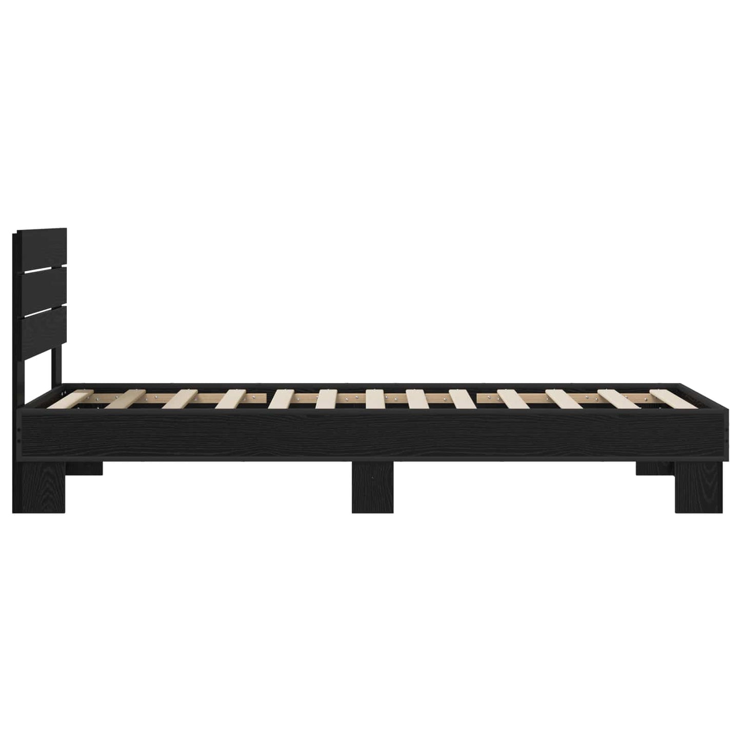 vidaXL Κρεβάτι με Κεφαλάρι Μαύρη Δρυς 80 x 200 cm Επεξεργασμένο Ξύλο