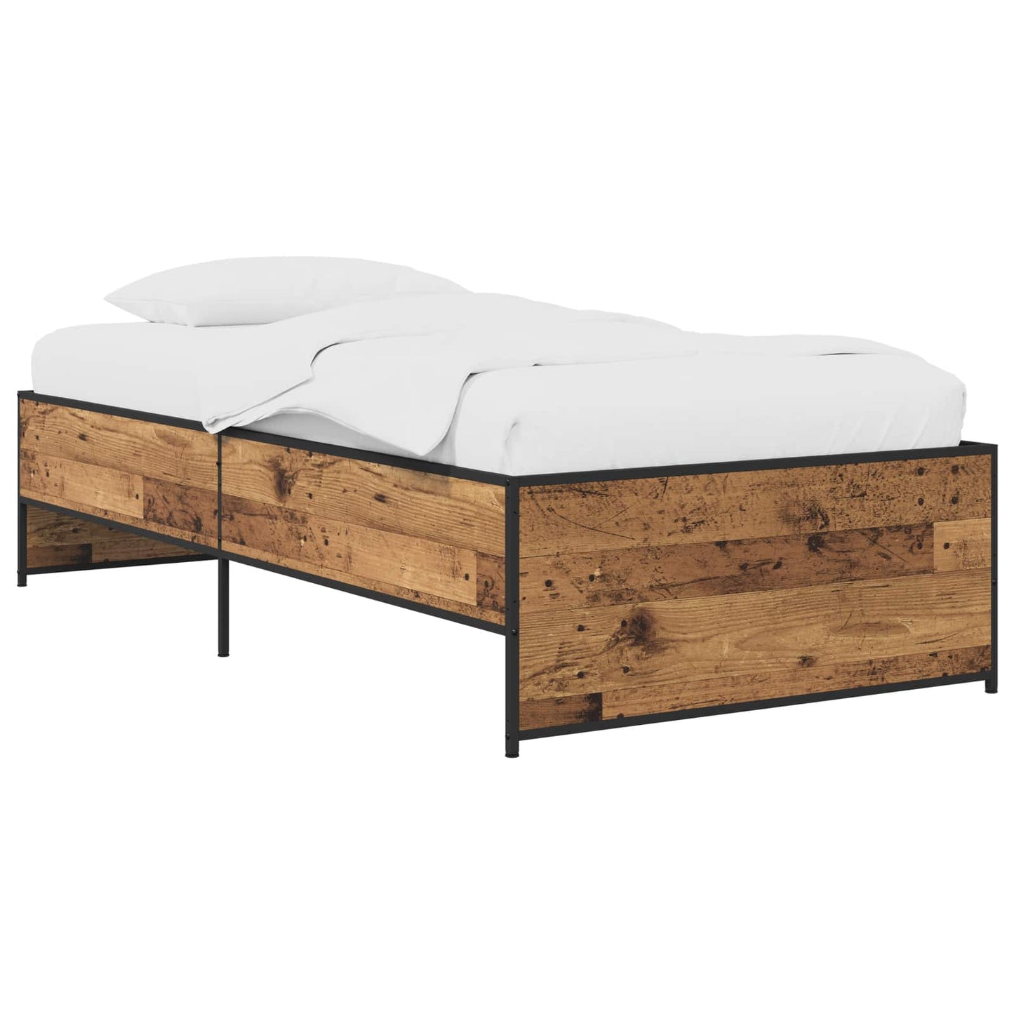 vidaXL Σκελετός Κρεβατιού Παλαιωμένο ξύλο 80 x 200 cm