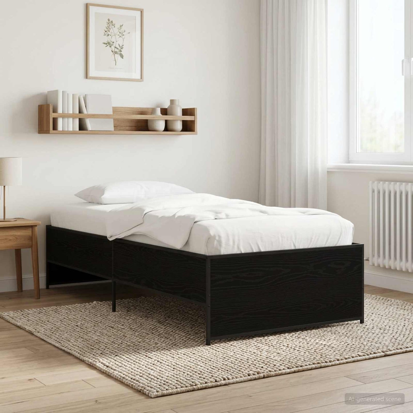 vidaXL Σκελετός Κρεβατιού Μαύρη Δρυς 80 x 200 cm Επεξεργασμένο Ξύλο