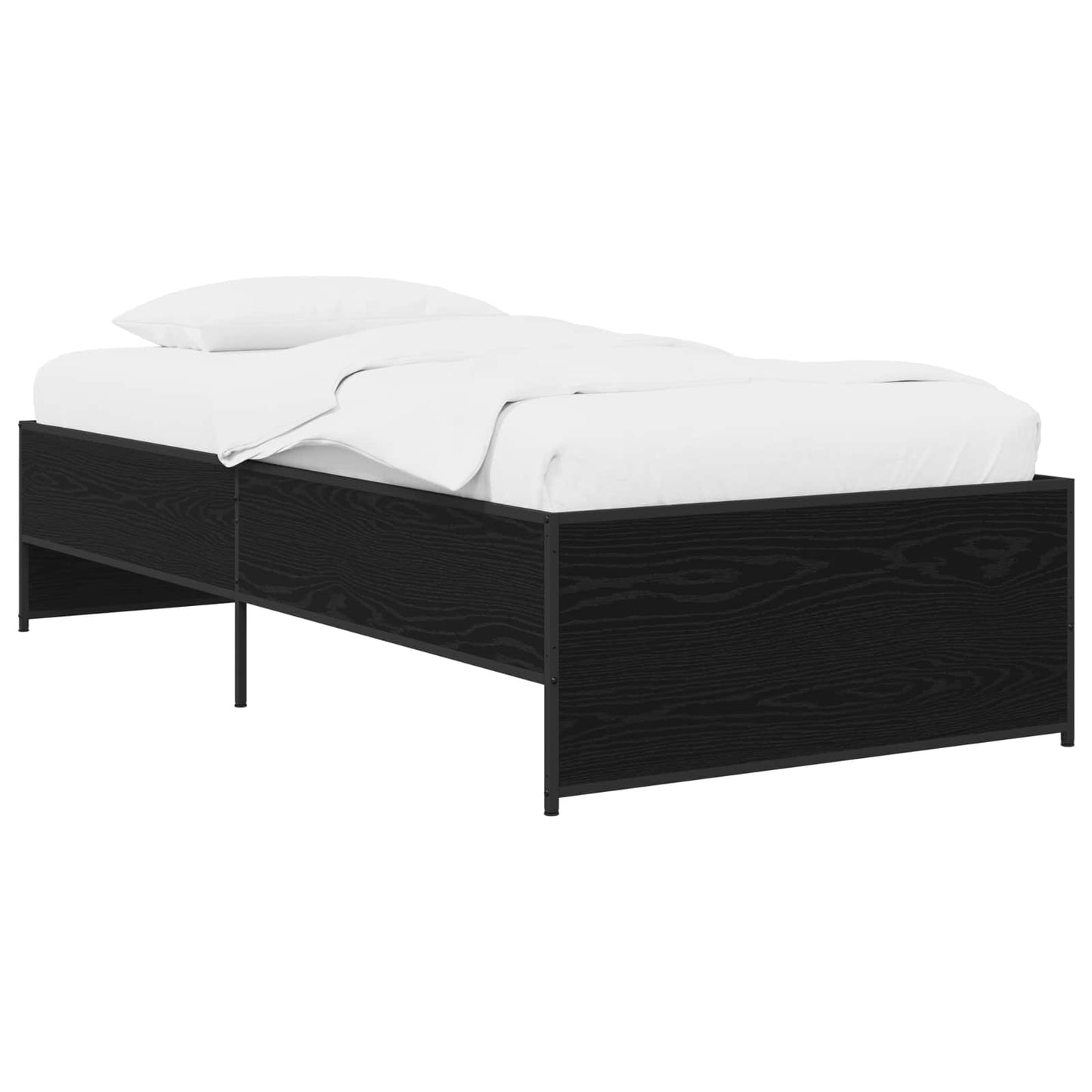 vidaXL Σκελετός Κρεβατιού Μαύρη Δρυς 80 x 200 cm Επεξεργασμένο Ξύλο