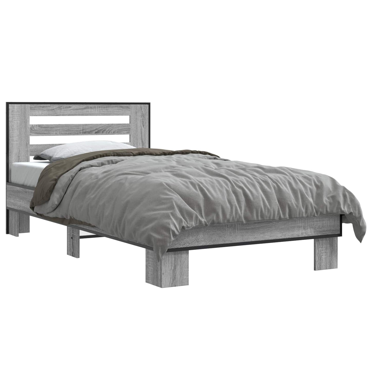 vidaXL Κρεβάτι με Κεφαλάρι Γκρι Sonoma 80 x 200 cm Επεξεργασμένο Ξύλο