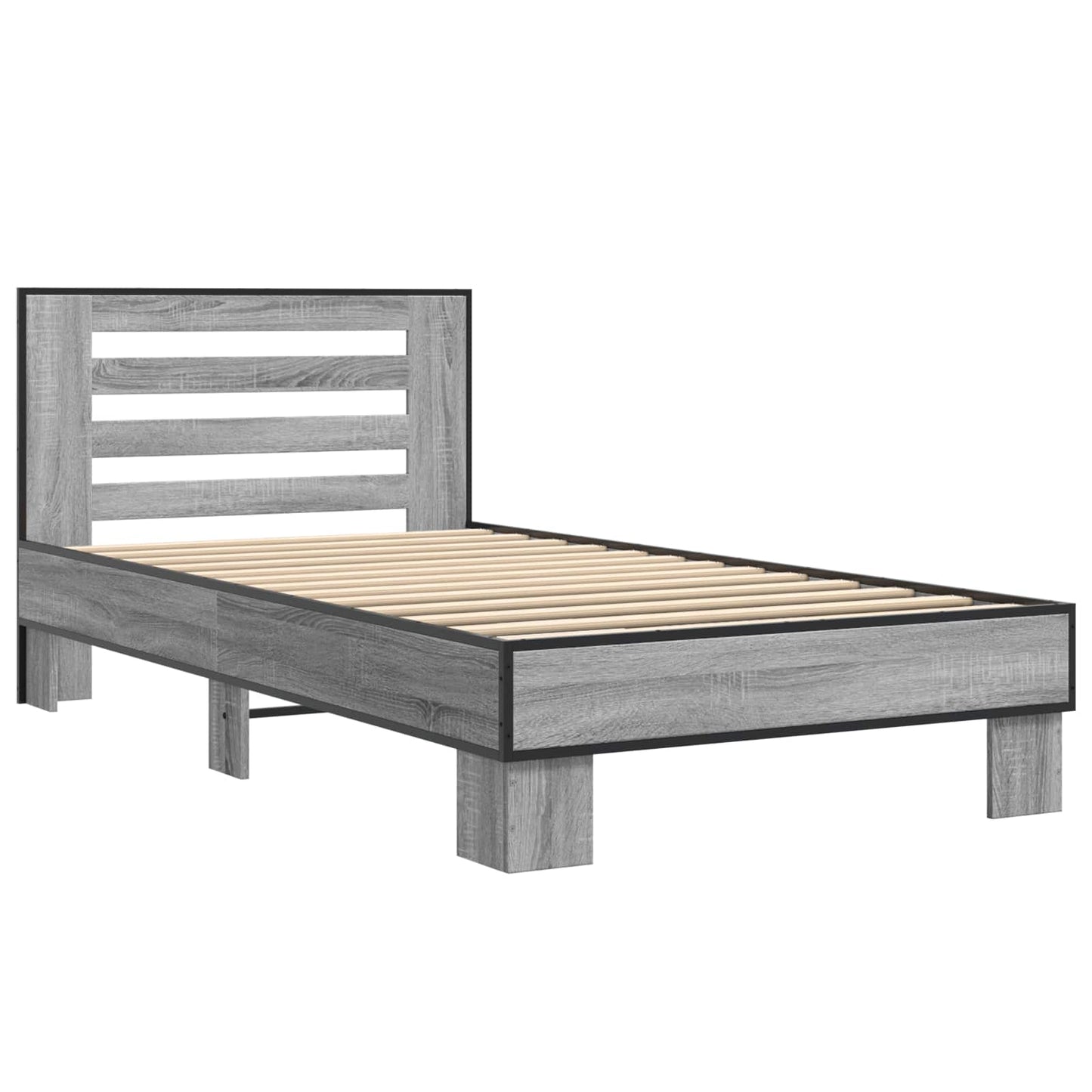 vidaXL Κρεβάτι με Κεφαλάρι Γκρι Sonoma 80 x 200 cm Επεξεργασμένο Ξύλο