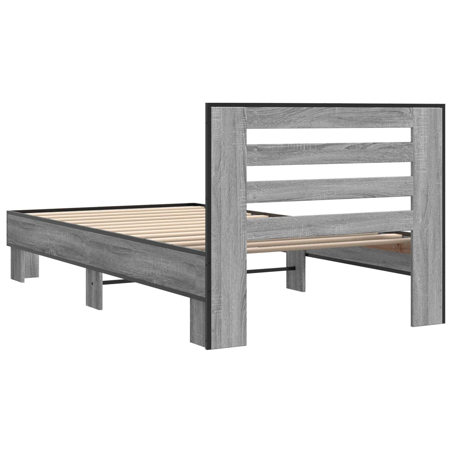 vidaXL Κρεβάτι με Κεφαλάρι Γκρι Sonoma 80 x 200 cm Επεξεργασμένο Ξύλο