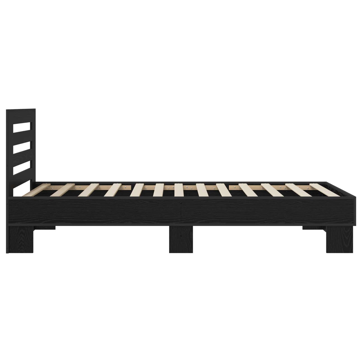 vidaXL Κρεβάτι με Κεφαλάρι Μαύρη Δρυς 80 x 200 cm Επεξεργασμένο Ξύλο