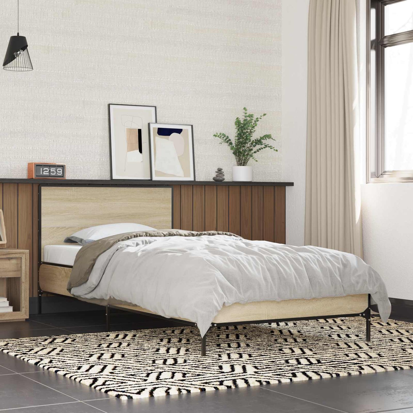vidaXL Κρεβάτι με Κεφαλάρι Sonoma Δρυς 80 x 200 cm Επεξεργασμένο Ξύλο