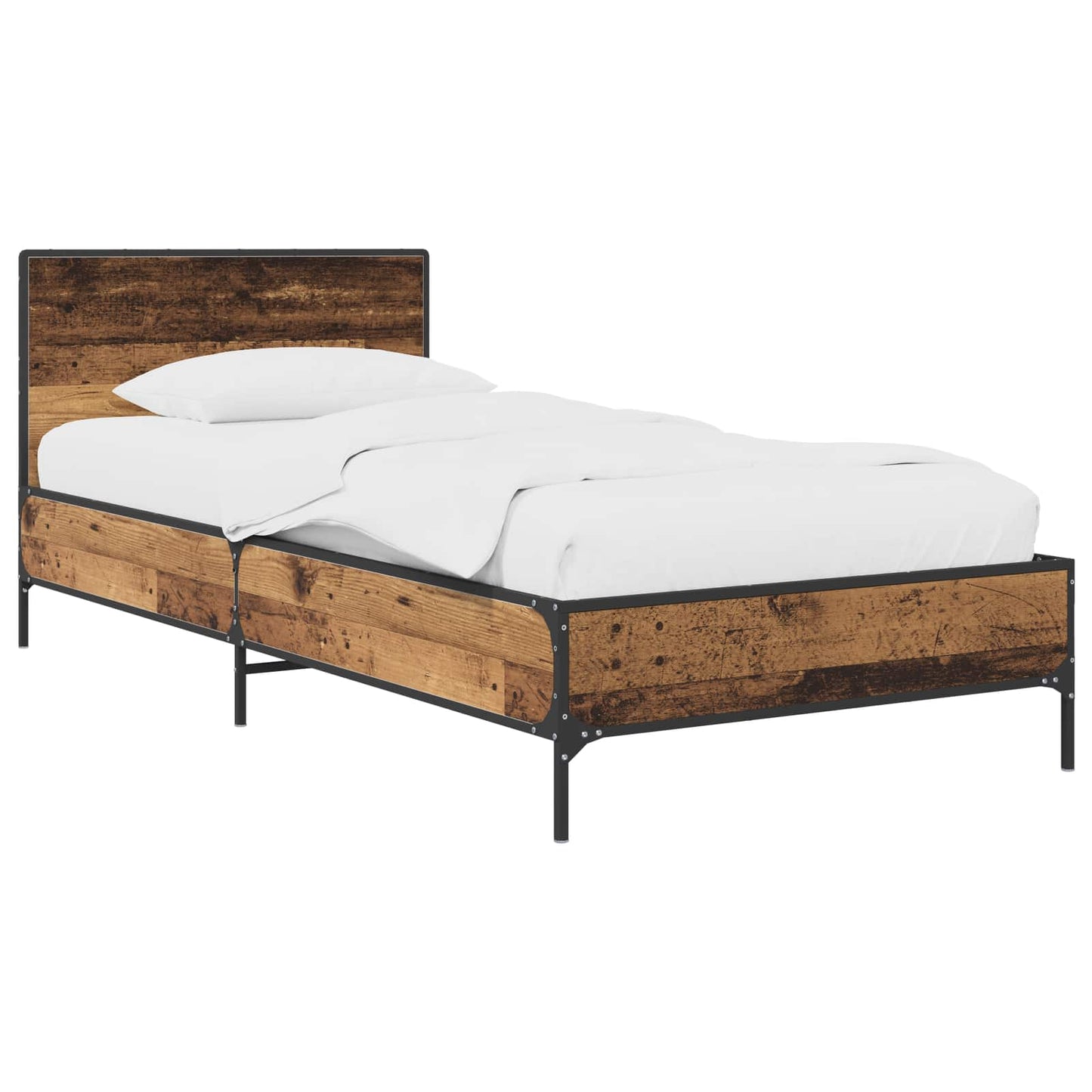 vidaXL Κρεβάτι με Κεφαλάρι Παλαιωμένο ξύλο 80 x 200 cm