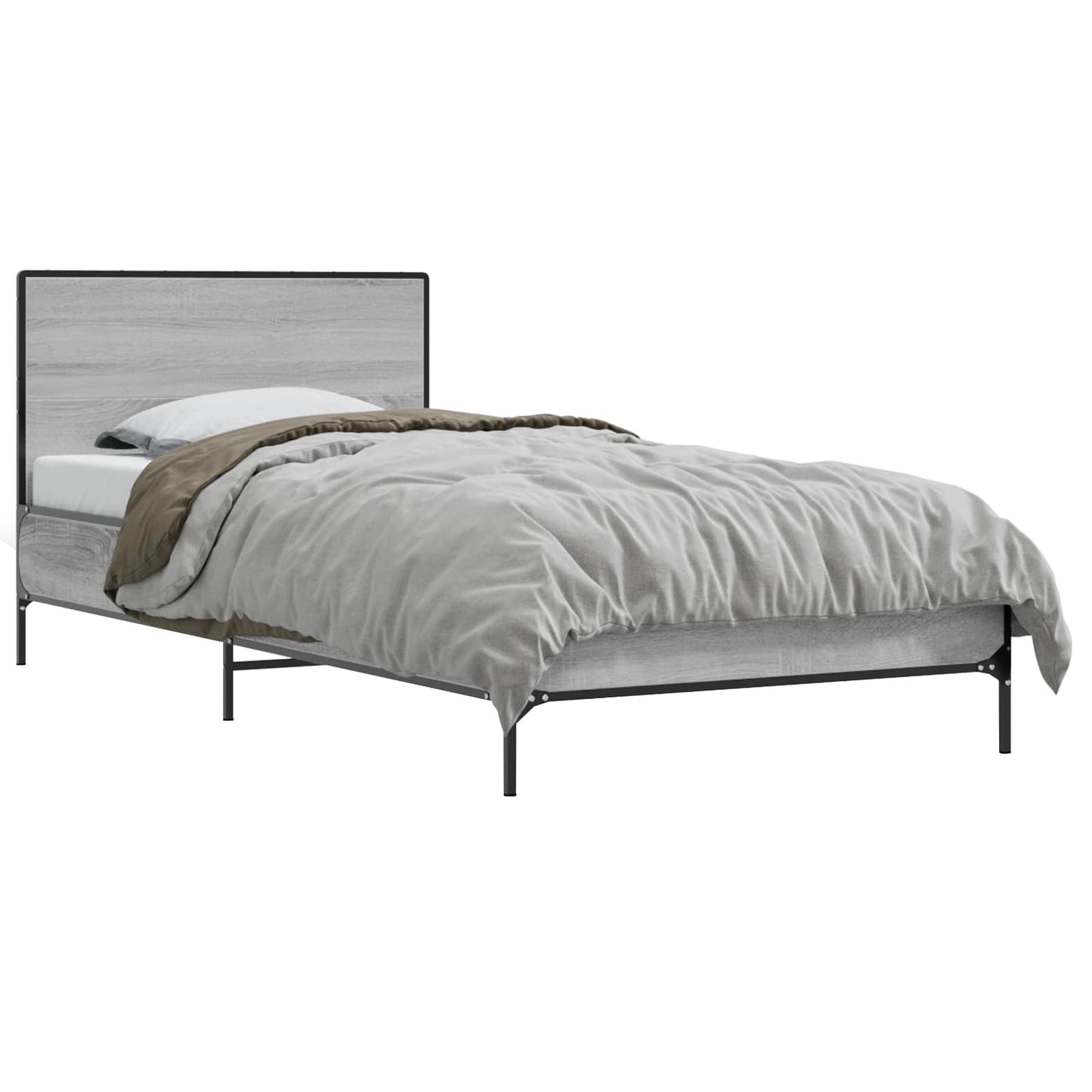 vidaXL Κρεβάτι με Κεφαλάρι Γκρι Sonoma 80 x 200 cm Επεξεργασμένο Ξύλο