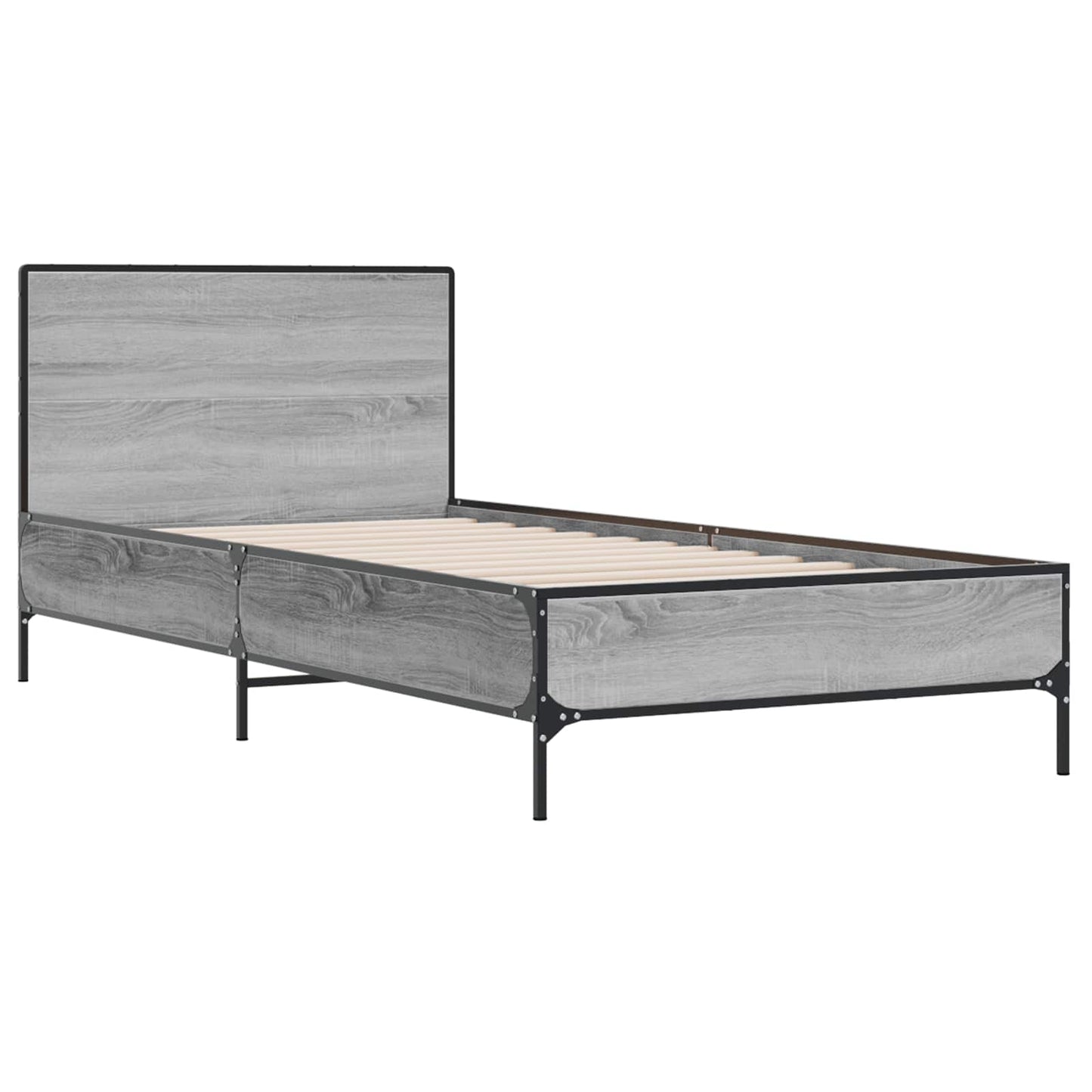 vidaXL Κρεβάτι με Κεφαλάρι Γκρι Sonoma 80 x 200 cm Επεξεργασμένο Ξύλο