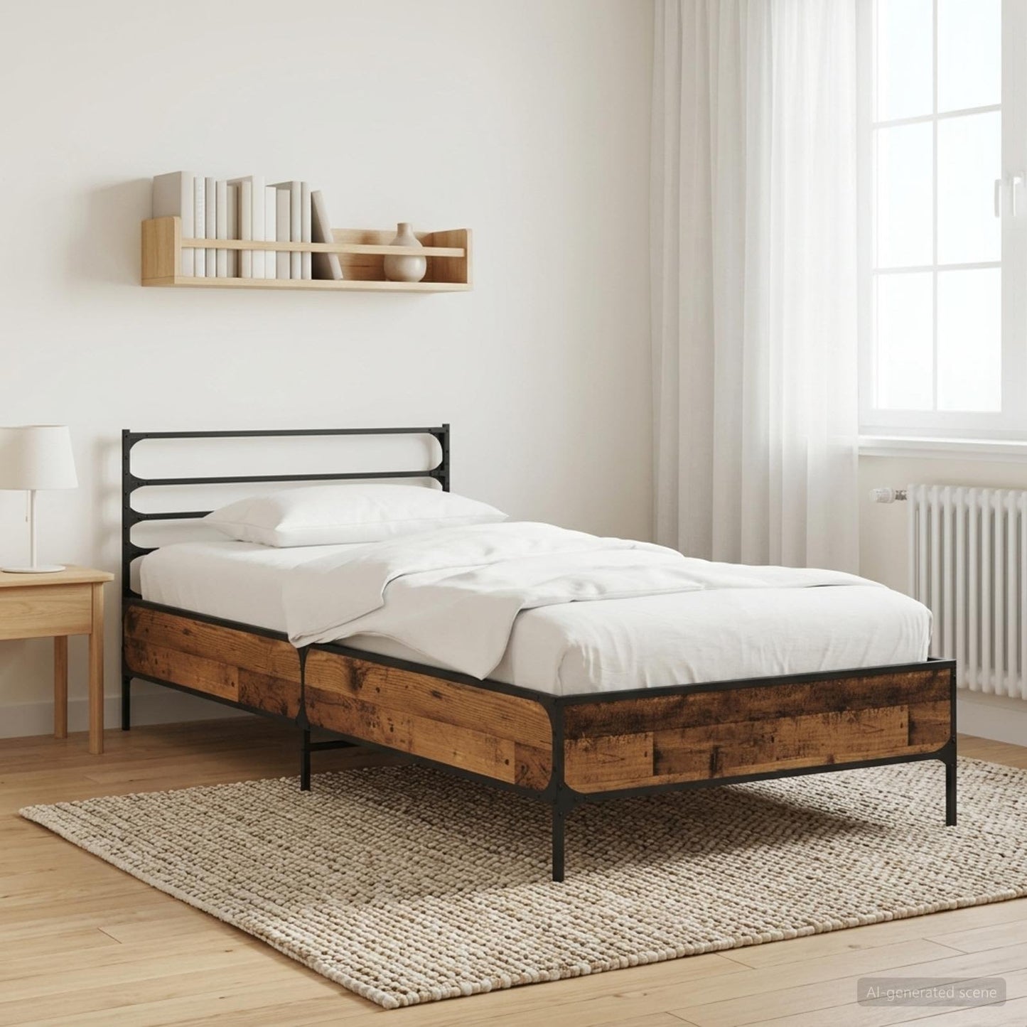 vidaXL Σκελετός Κρεβατιού Παλαιωμένο ξύλο 80 x 200 cm