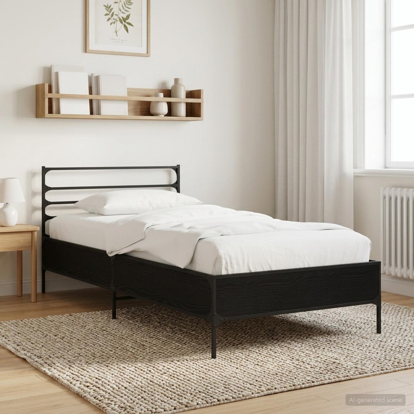 vidaXL Σκελετός Κρεβατιού Μαύρη Δρυς 80 x 200 cm Επεξεργασμένο Ξύλο