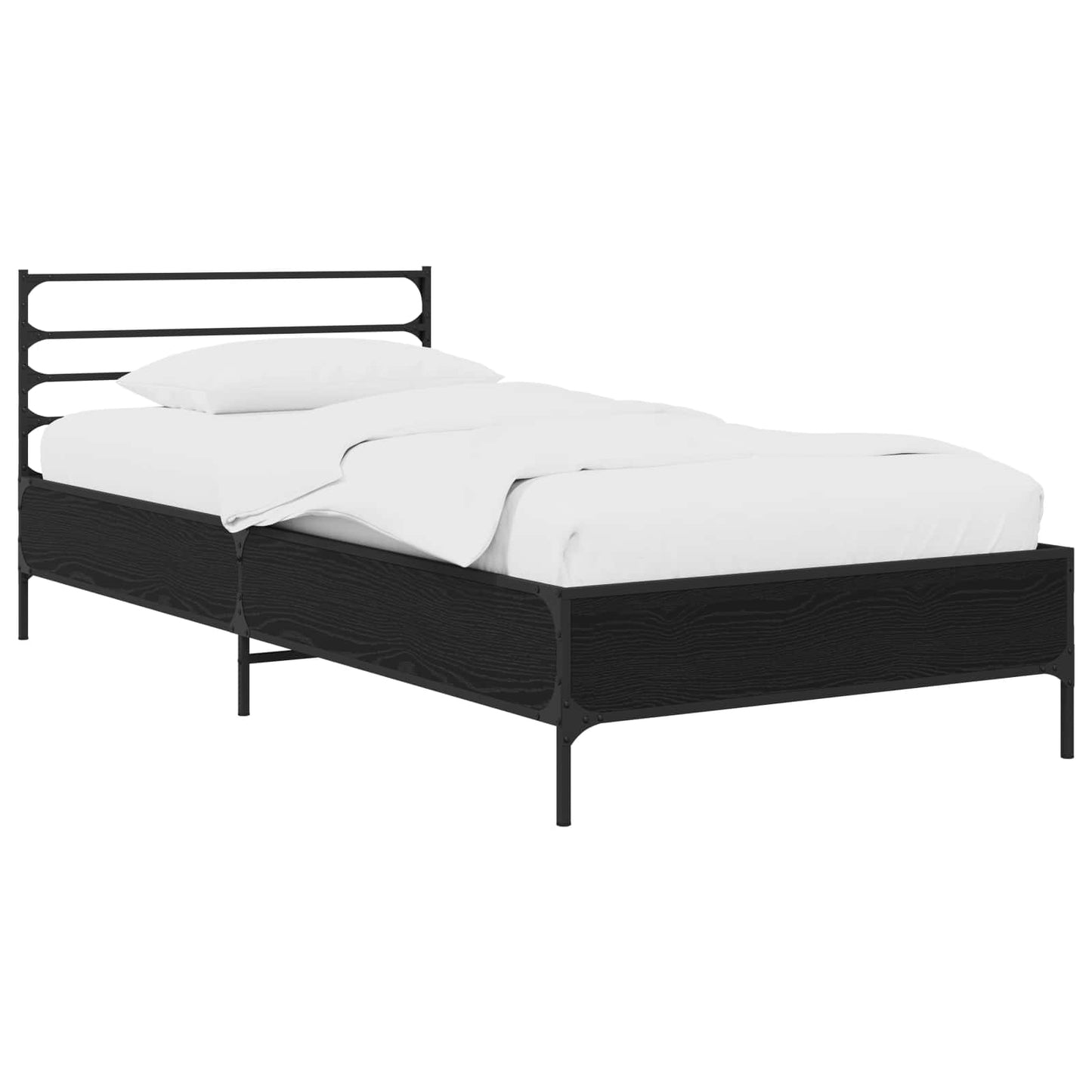 vidaXL Σκελετός Κρεβατιού Μαύρη Δρυς 80 x 200 cm Επεξεργασμένο Ξύλο