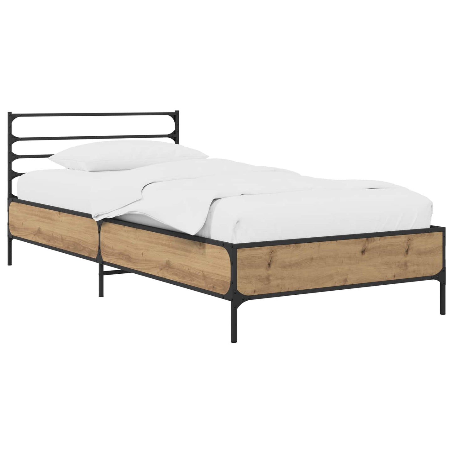 vidaXL Σκελετός Κρεβατιού Artisian Δρυς 80 x 200 cm Επεξεργασμένο Ξύλο