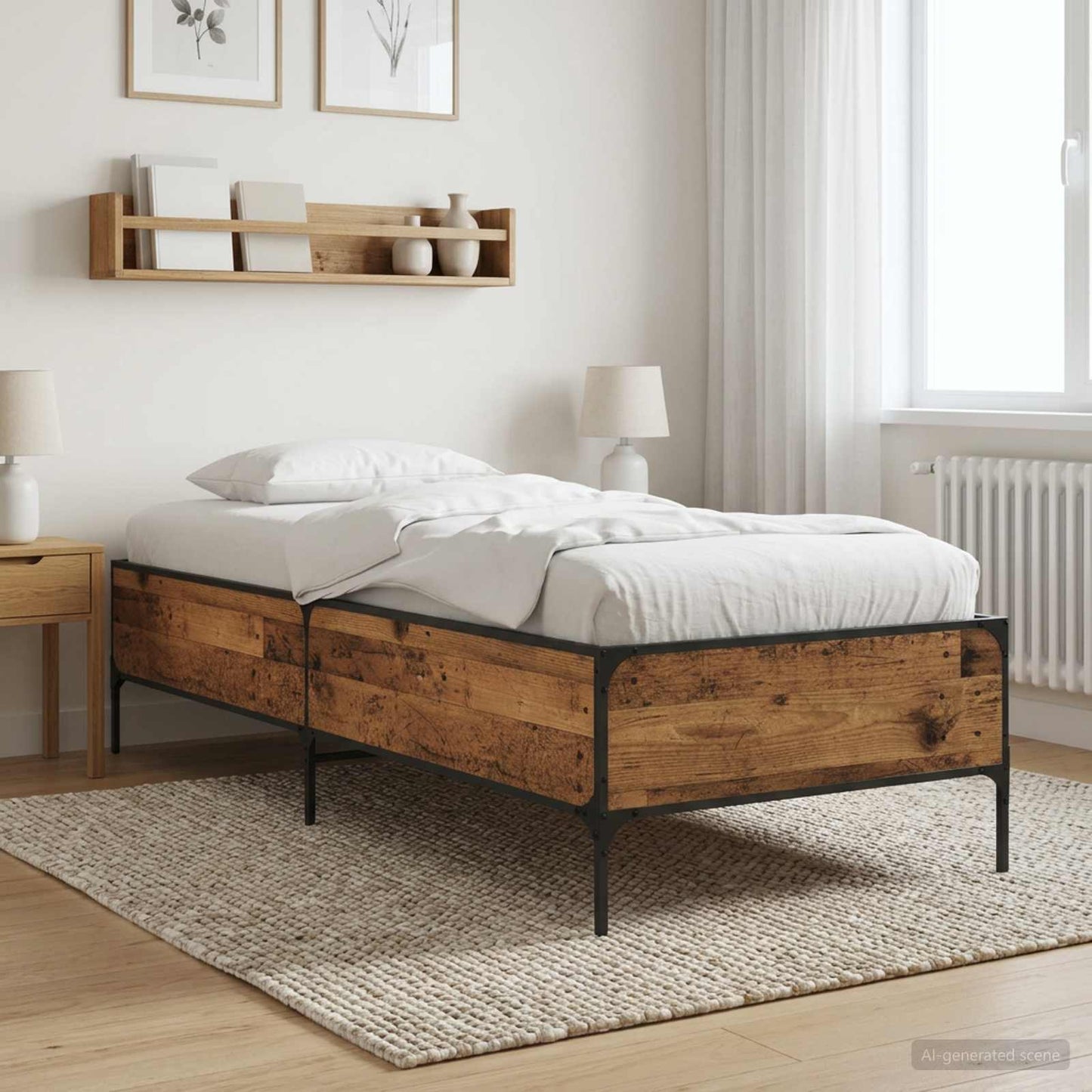 vidaXL Σκελετός Κρεβατιού Παλαιωμένο ξύλο 80 x 200 cm