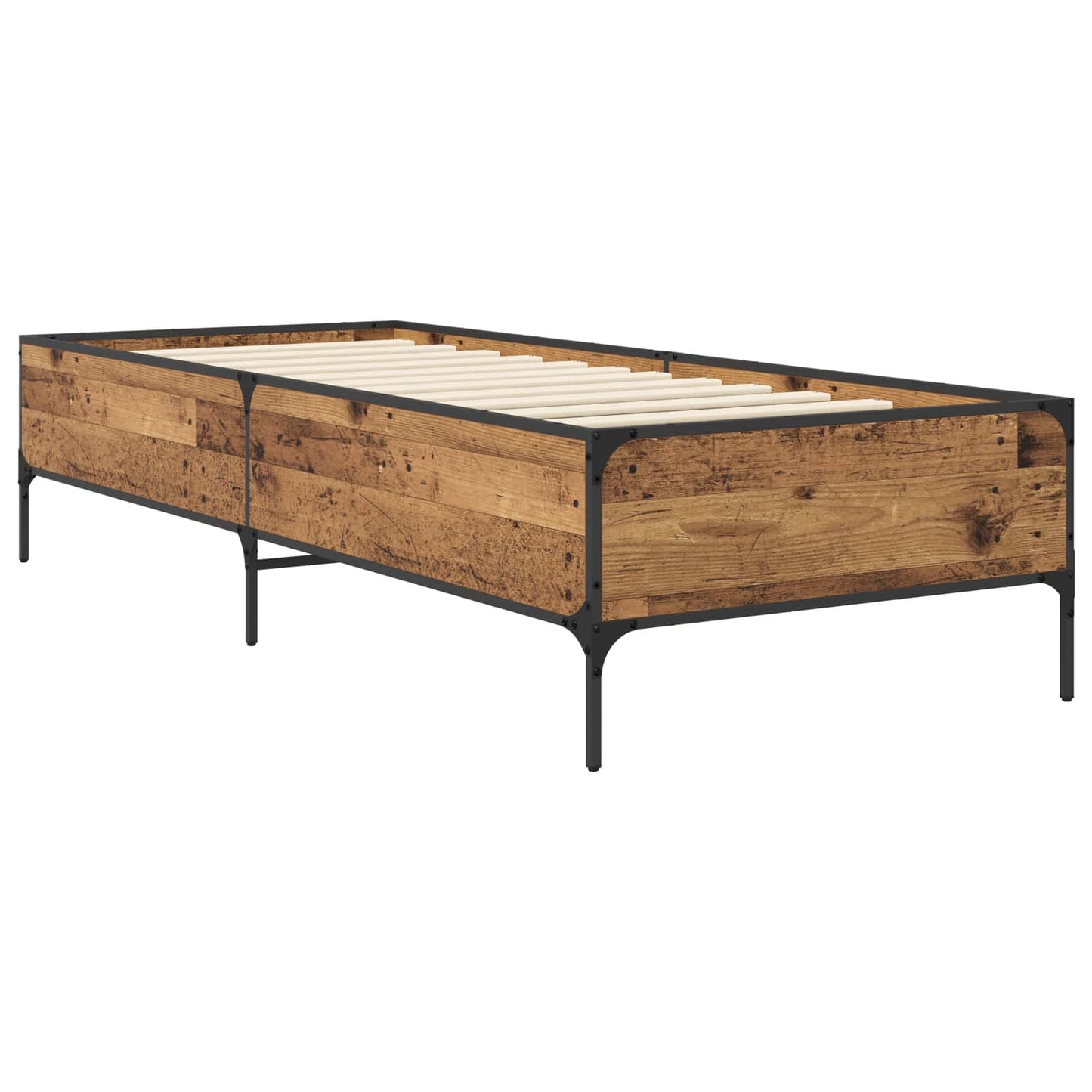 vidaXL Σκελετός Κρεβατιού Παλαιωμένο ξύλο 80 x 200 cm
