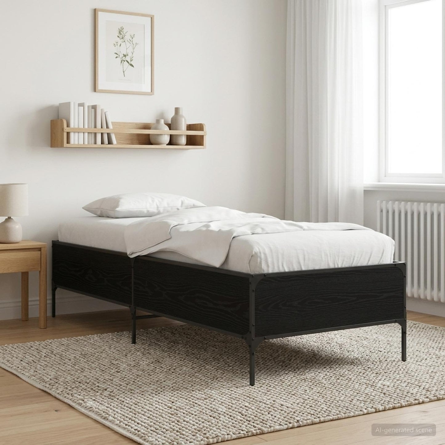 vidaXL Σκελετός Κρεβατιού Μαύρη Δρυς 80 x 200 cm Επεξεργασμένο Ξύλο