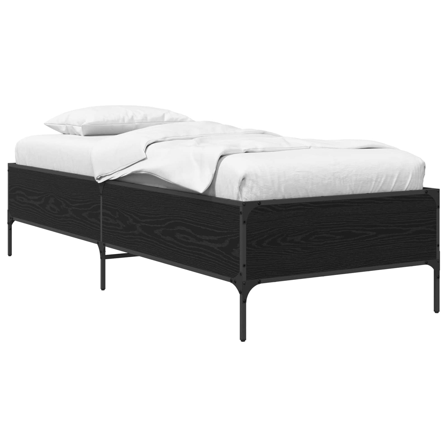 vidaXL Σκελετός Κρεβατιού Μαύρη Δρυς 80 x 200 cm Επεξεργασμένο Ξύλο