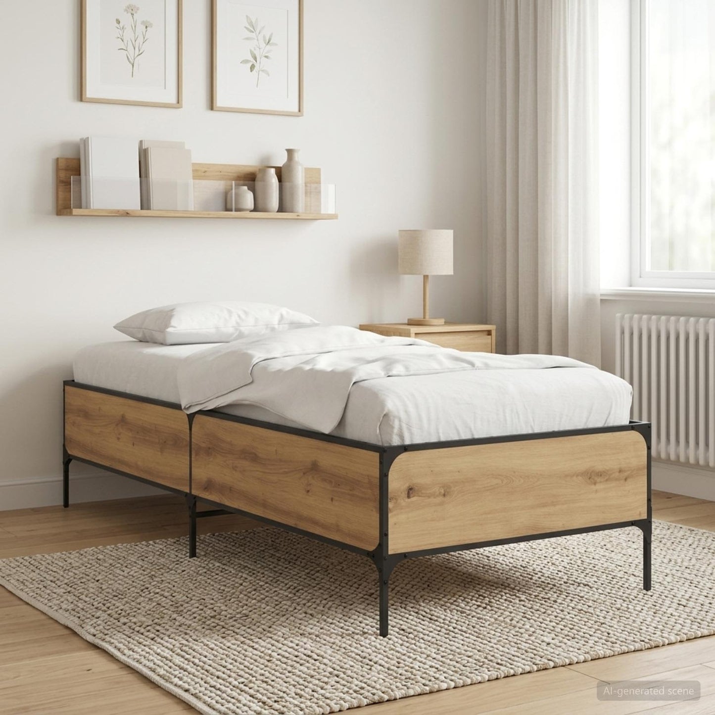 vidaXL Σκελετός Κρεβατιού Artisian Δρυς 80 x 200 cm Επεξεργασμένο Ξύλο