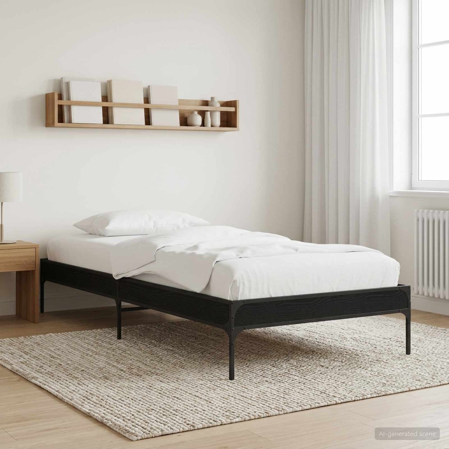 vidaXL Σκελετός Κρεβατιού Μαύρη Δρυς 80 x 200 cm Επεξεργασμένο Ξύλο