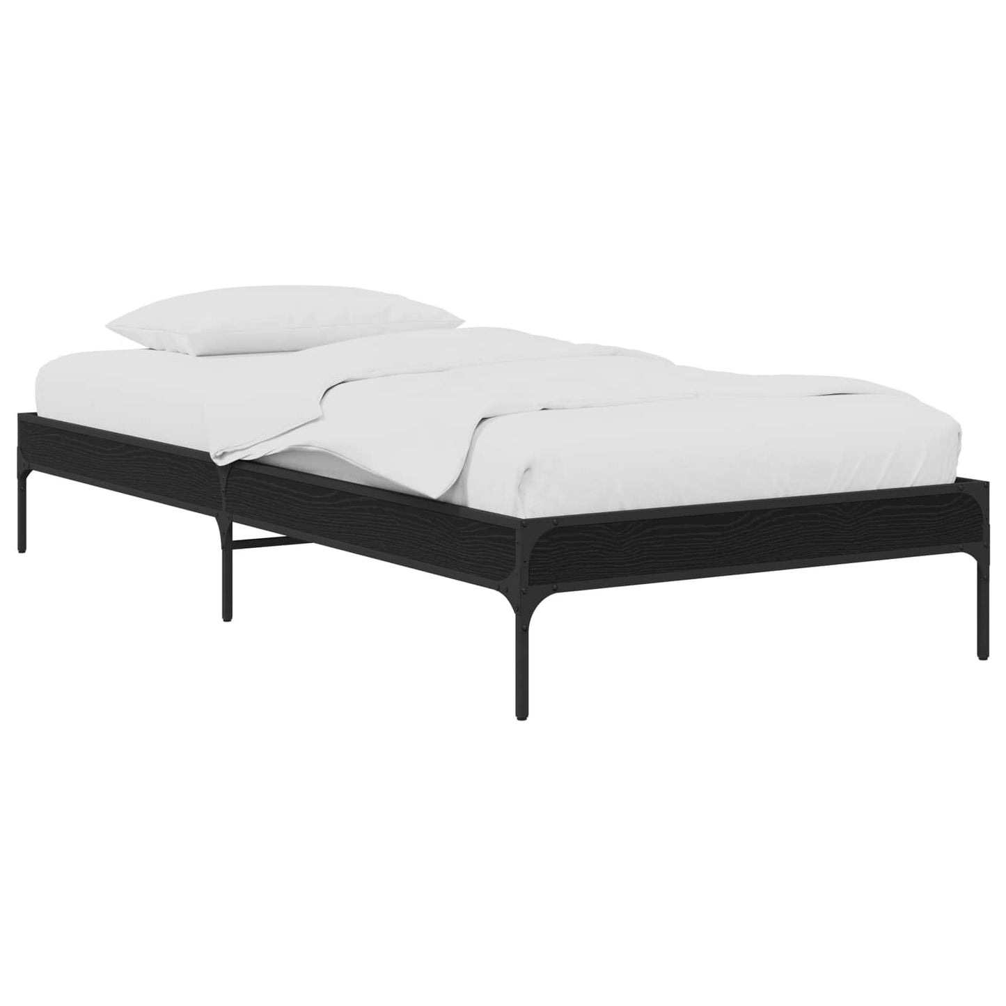 vidaXL Σκελετός Κρεβατιού Μαύρη Δρυς 80 x 200 cm Επεξεργασμένο Ξύλο