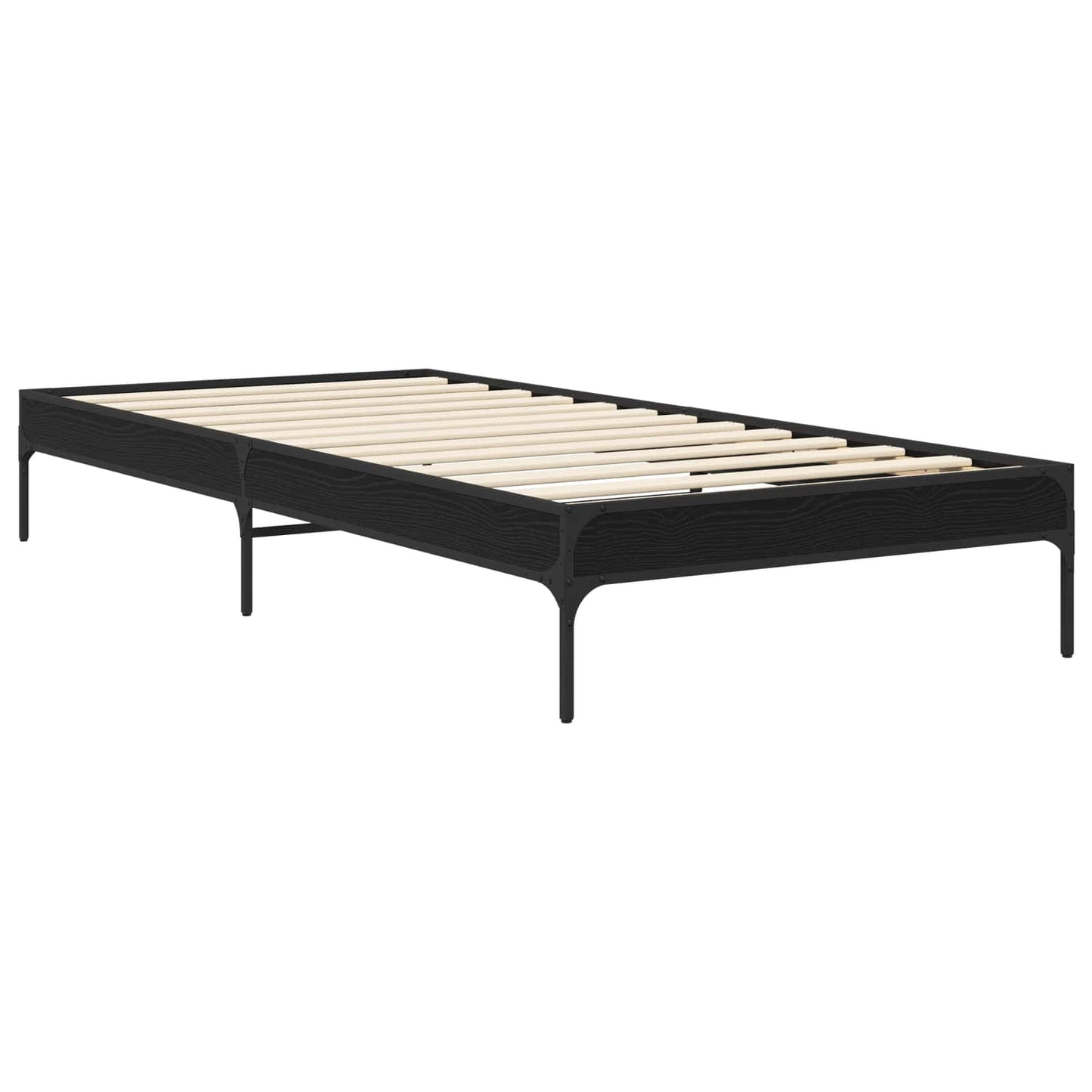 vidaXL Σκελετός Κρεβατιού Μαύρη Δρυς 80 x 200 cm Επεξεργασμένο Ξύλο