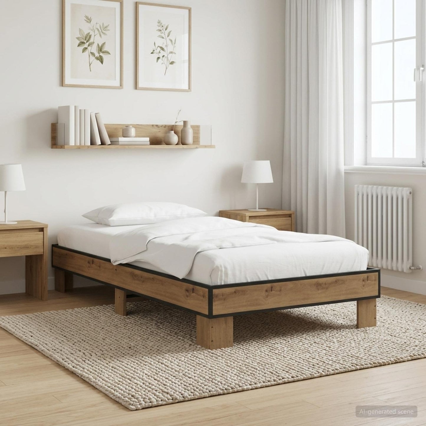 vidaXL Σκελετός Κρεβατιού Artisan Δρυς 80 x 200 cm Επεξεργασμένο Ξύλο