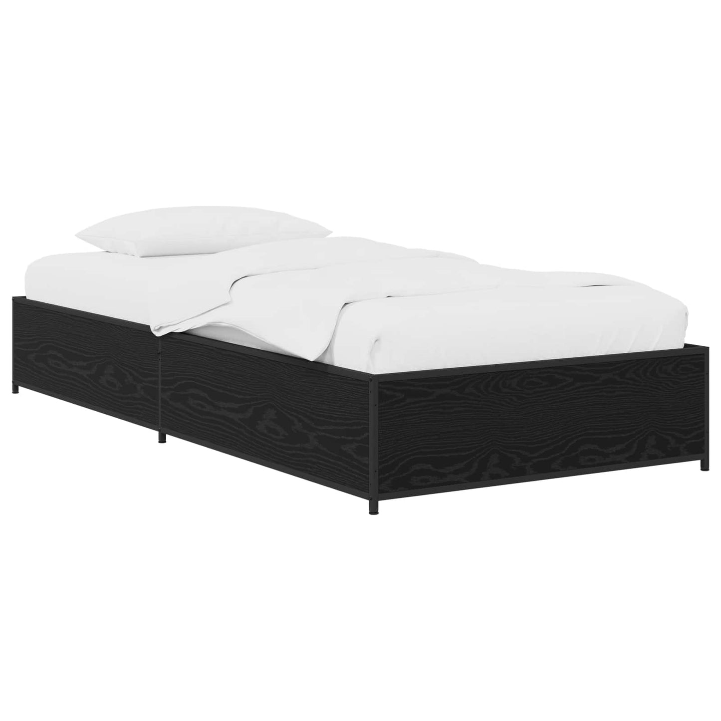 vidaXL Σκελετός Κρεβατιού Μαύρη Δρυς 80 x 200 cm Επεξεργασμένο Ξύλο