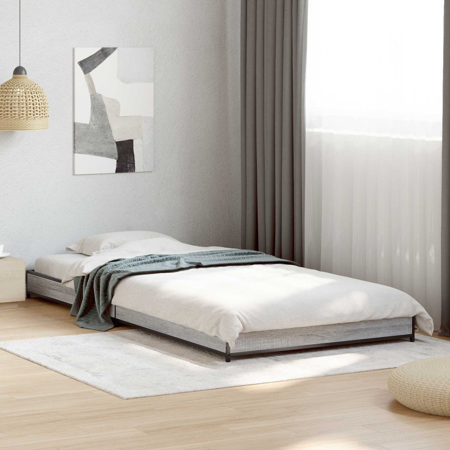 vidaXL Σκελετός Κρεβατιού Γκρι Sonoma 80 x 200 cm Επεξεργασμένο Ξύλο