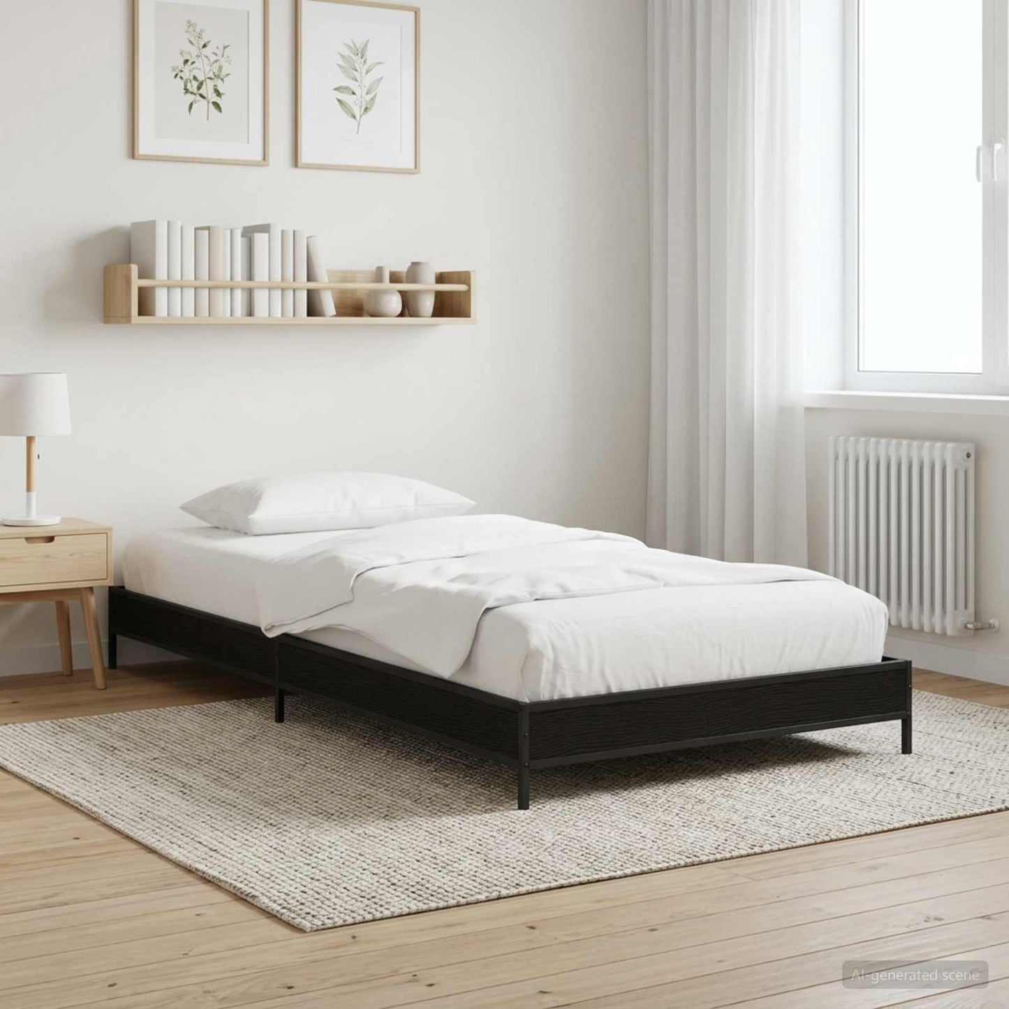 vidaXL Σκελετός Κρεβατιού Μαύρη Δρυς 80 x 200 cm Επεξεργασμένο Ξύλο