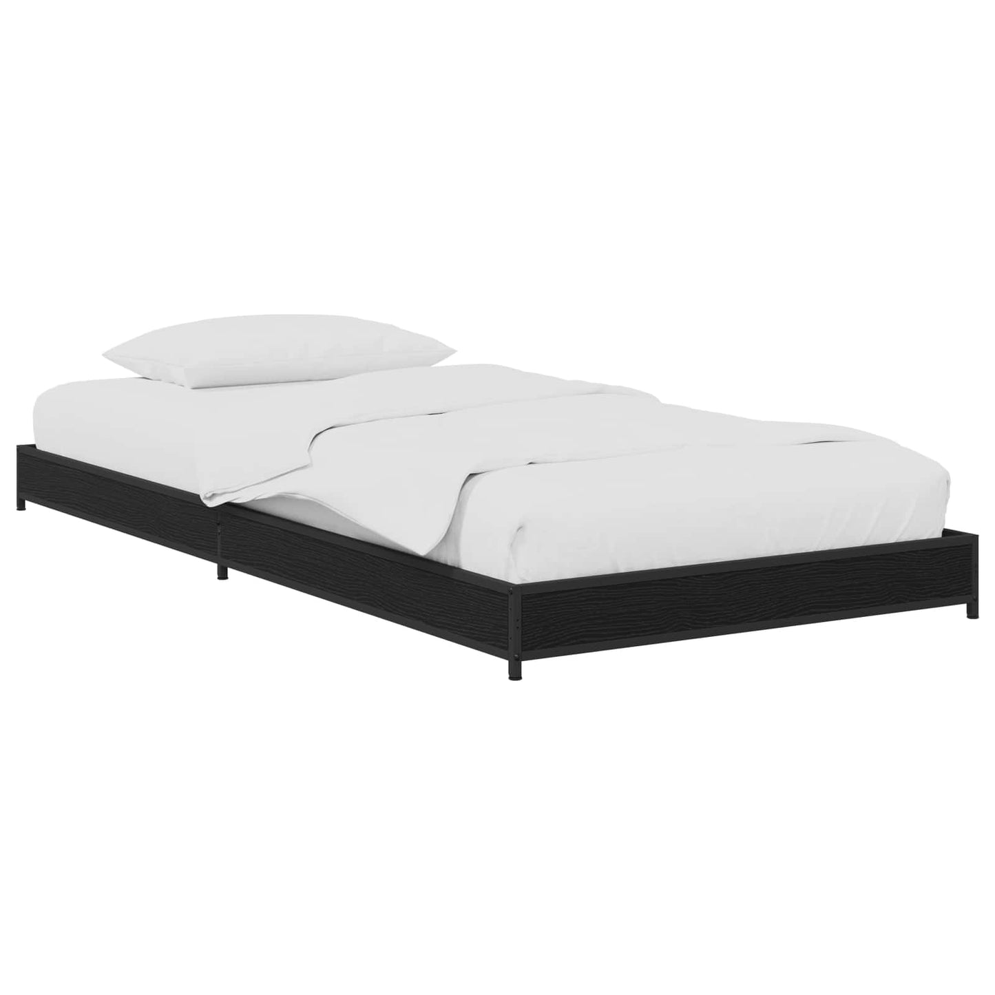vidaXL Σκελετός Κρεβατιού Μαύρη Δρυς 80 x 200 cm Επεξεργασμένο Ξύλο