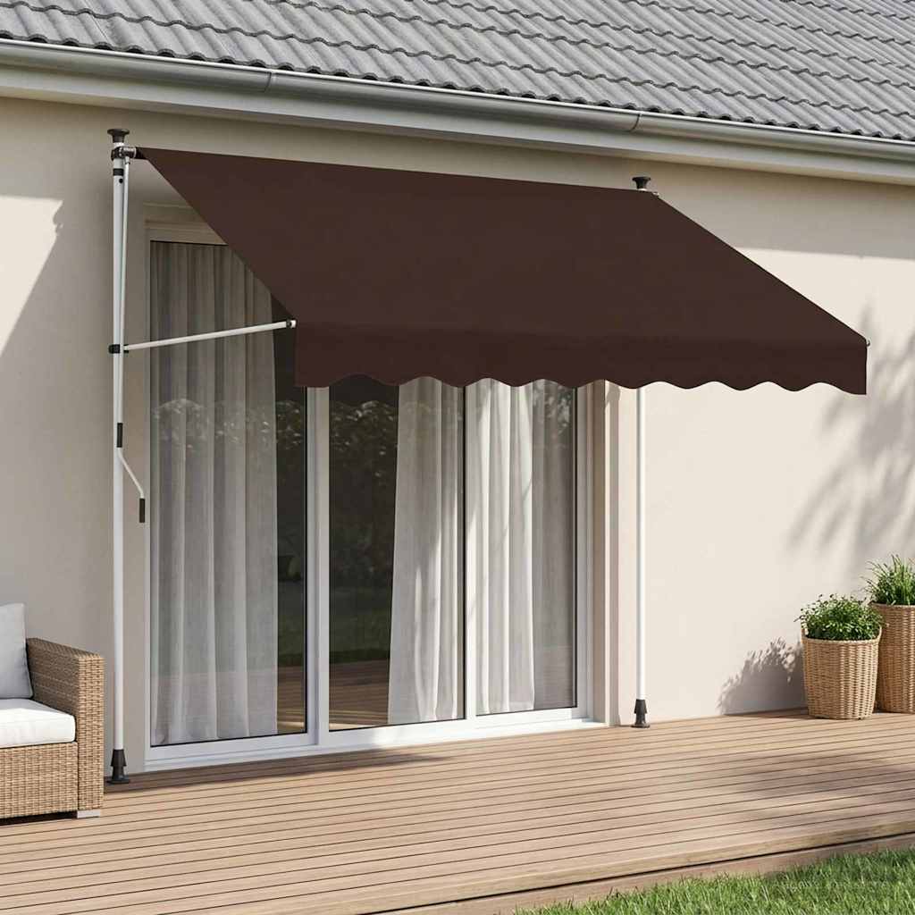 vidaXL Χειροκίνητη Ανακλινόμενη Σκίαση Καφέ 200 cm