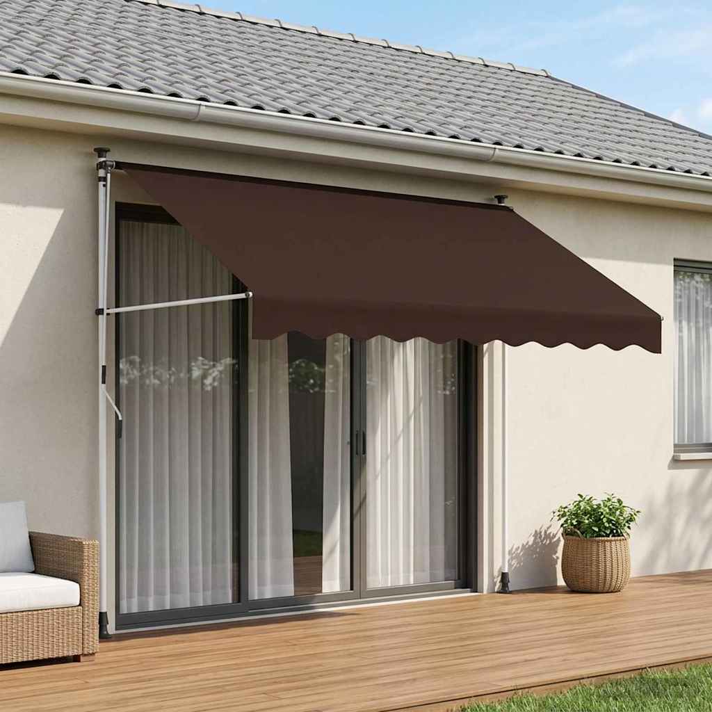 vidaXL Χειροκίνητη Ανακλινόμενη Σκίαση Καφέ 300 cm