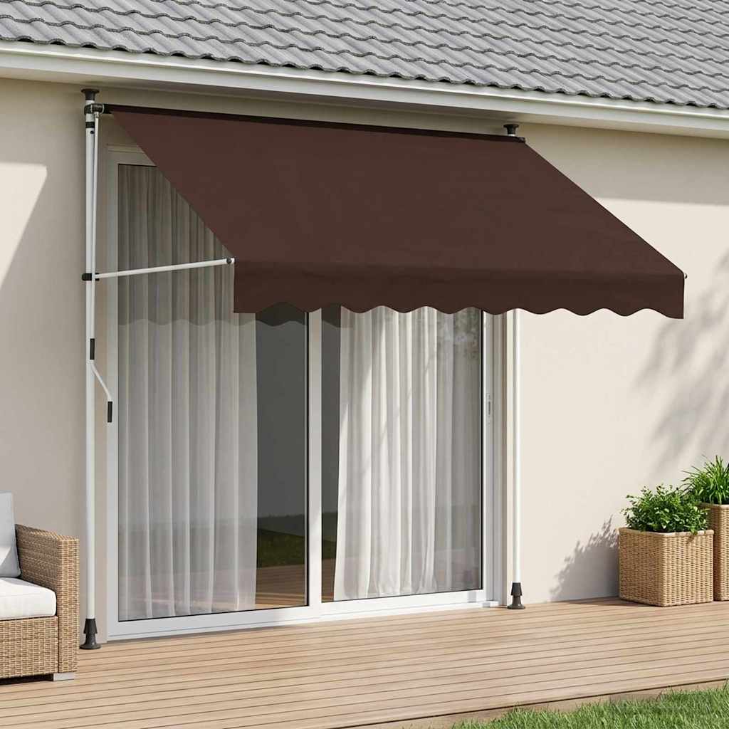 vidaXL Χειροκίνητη Ανακλινόμενη Σκίαση Καφέ 350 cm